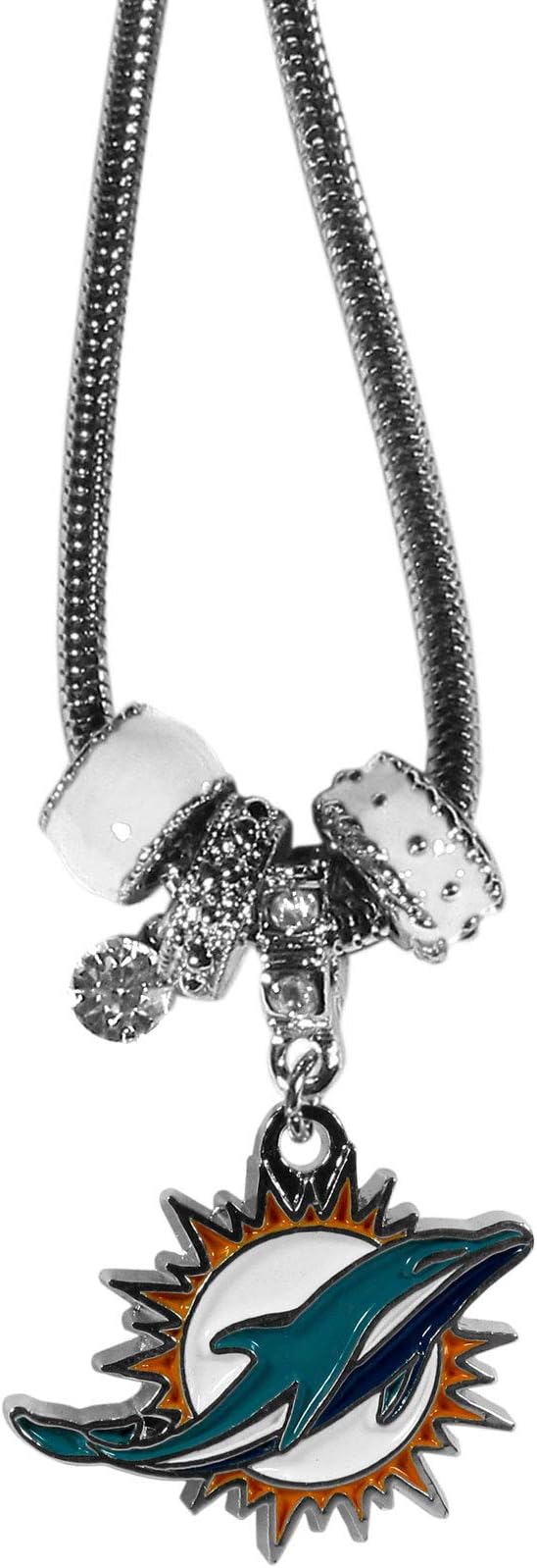 NFL Miami Dolphins Euro Bead Necklace, 18-Inch
