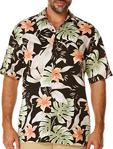 Cubavera Men's Short Sleeve Allover Tropical Print Woven Shirt