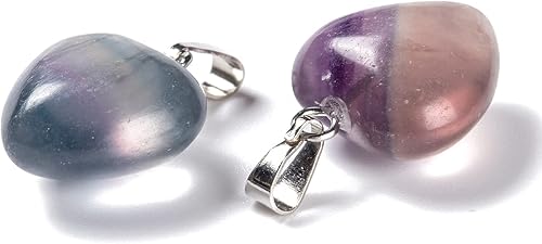 Miniatura 7 de Beadthoven - Abalorio con forma de corazón con piedras preciosas naturales, cristal curativo, cuarzo, chakras, reiki, cuentas para hacer collares,