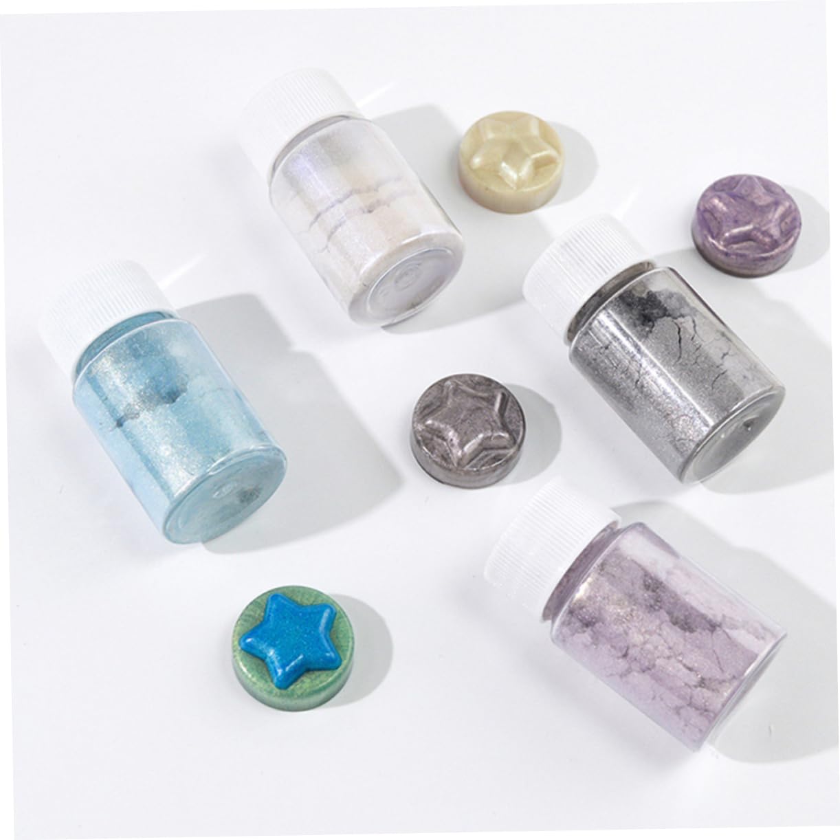 Angoily 2 series Polvo Polarizado Pigmento Tonificador Tinte Iridiscente Polvo De Mica Para Uñas Para Cambiar Labios Resina Epoxi Colorante De Mica Brillante 9 piezas*2