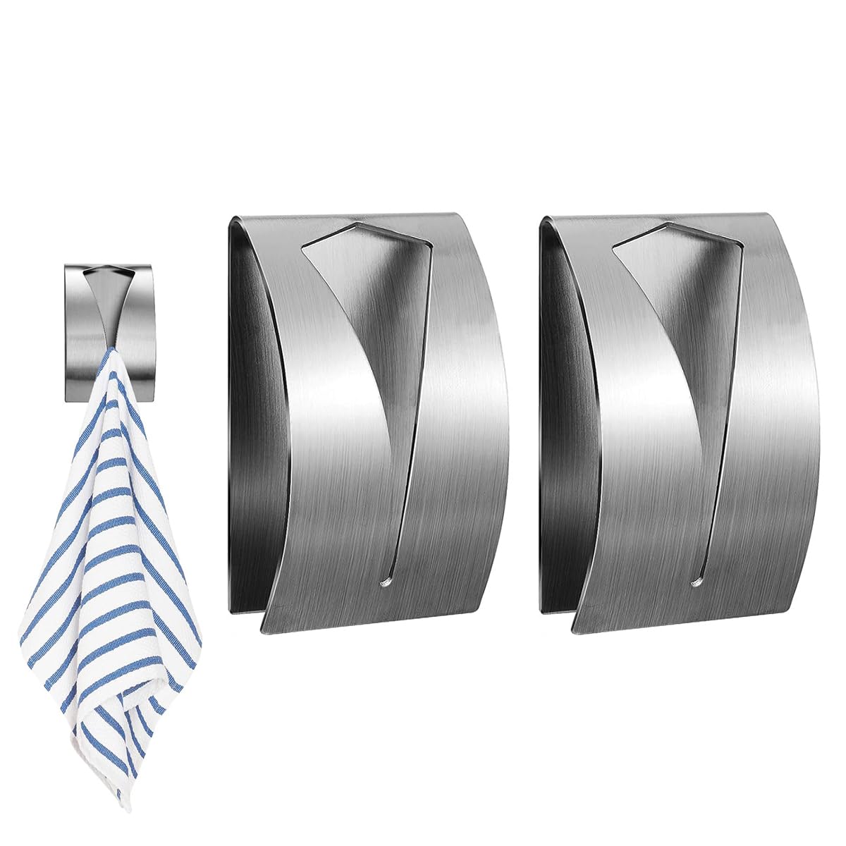 HASTHIP® 2Pcs Wall Towel Hook Stainless Steel Grip Towel Holder Wall Hook for Kitchen Dish Towel Hook Bathroom Wall Hook Self Adhesive Wall Hook Grip Towel Holder (B0CXNQC84X) Amazon Price History, Amazon Price Tracker