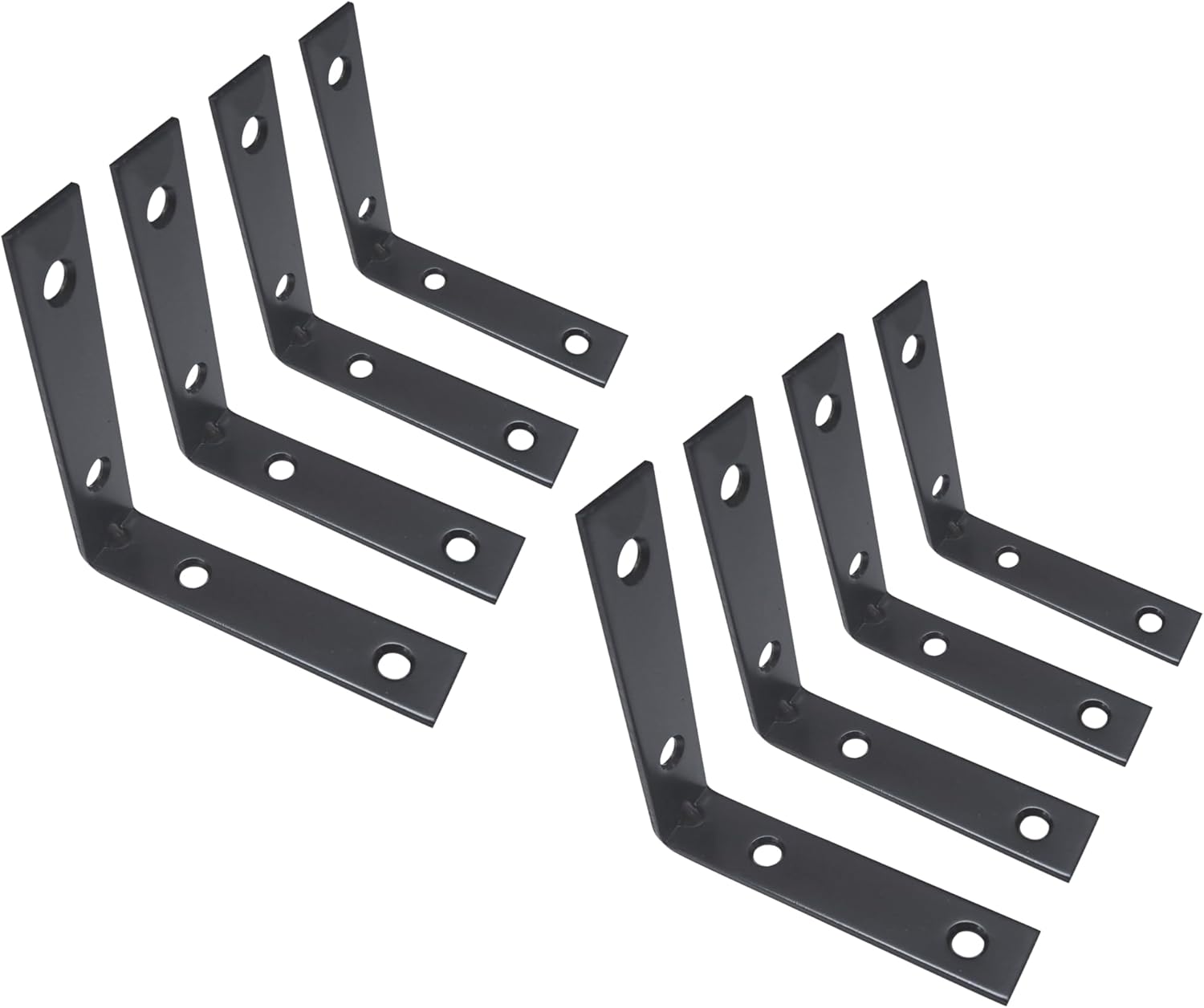 QCAA Heavy Angle Bracket Corner Brace 0.09" Thickness Durable Steel, Zinc Plated, 3"x3"x3/4"x2.3 mm, Made in Taiwan, 40 Pack