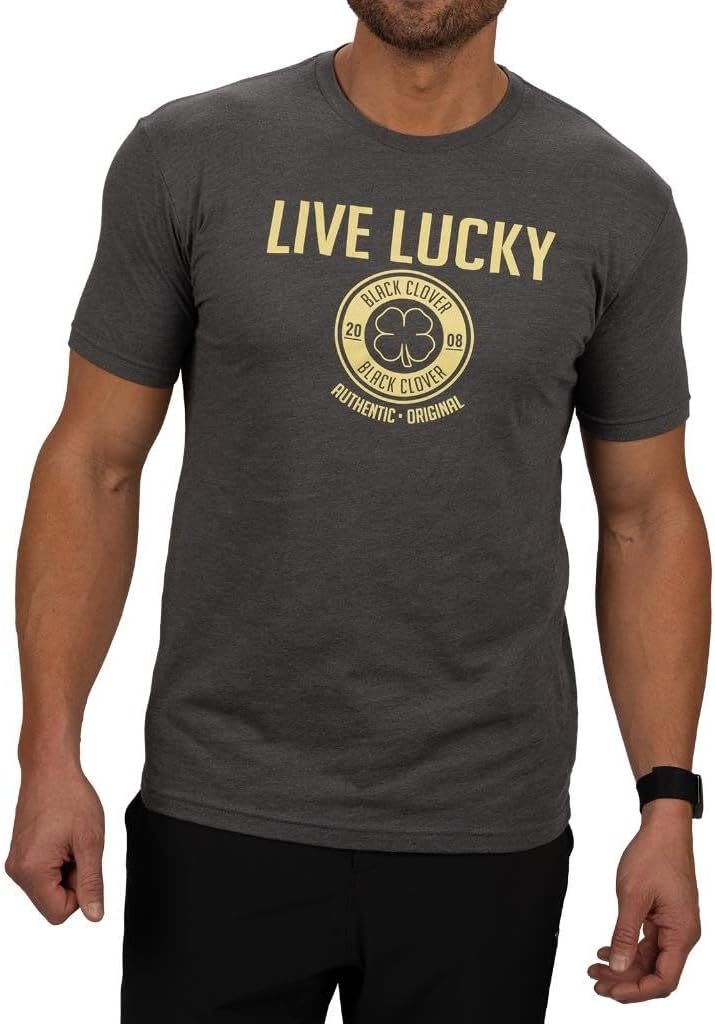 Black Clover Men's Short Sleeve Crew Neck Tee Authentic Luck T-Shirt