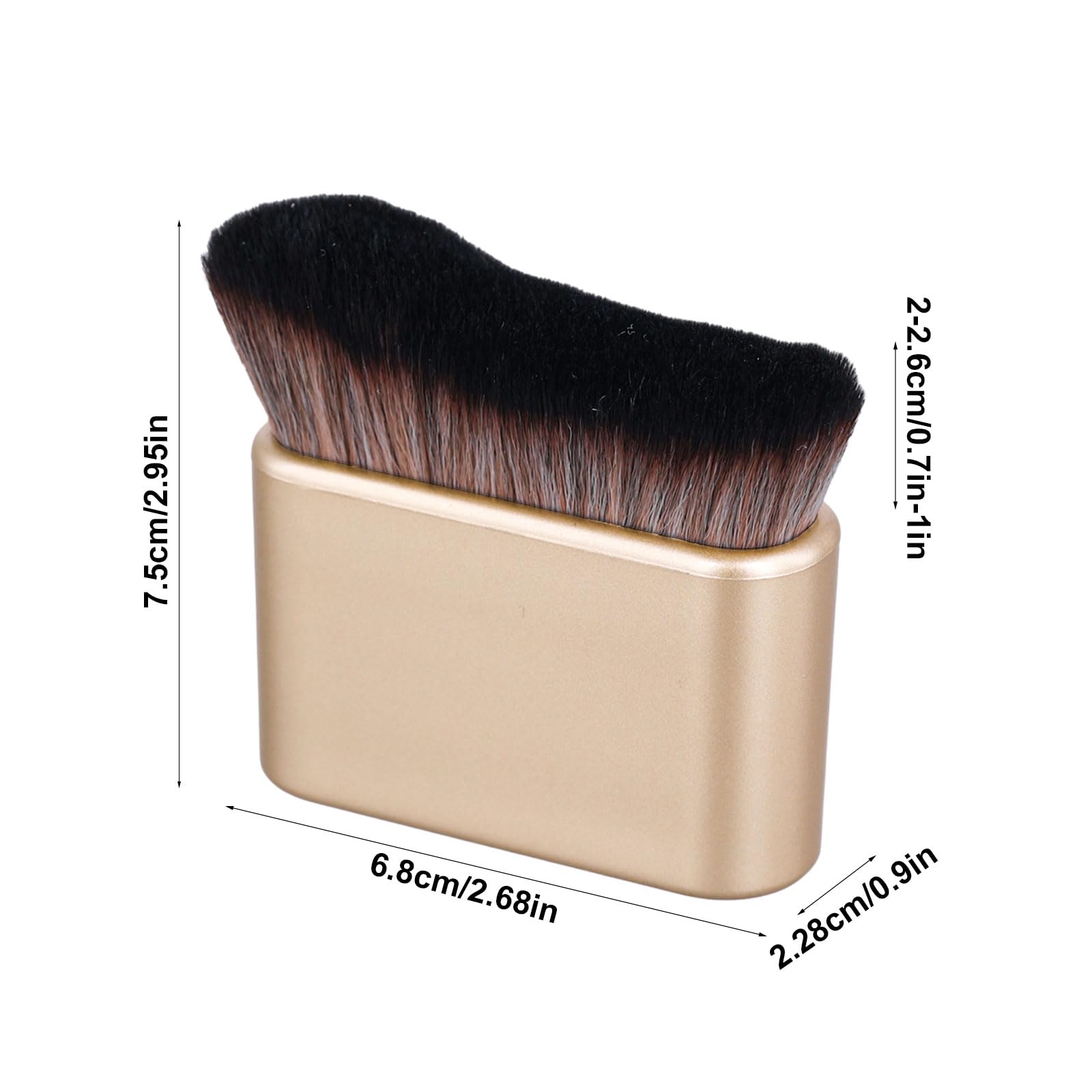 Pennello autofilizzante, spazzola autolubrificante per fondotinta liquido, spray, trucco per corpo, protezione solare, pennello kabuki, applicatore per corpo e viso (oro opaco)