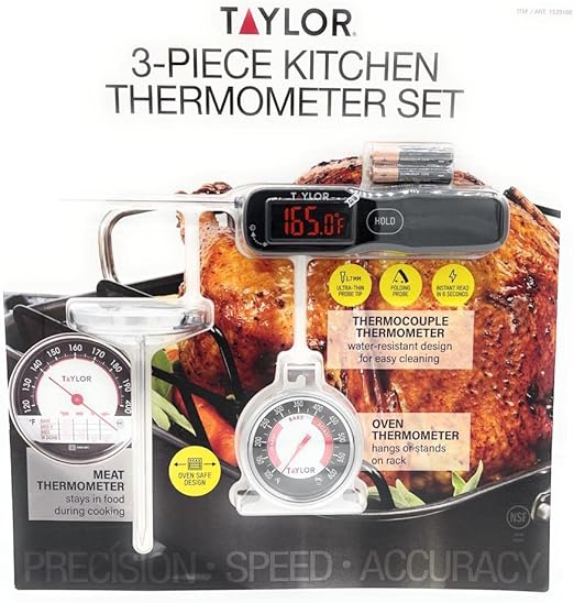 Review Taylor 3Piece Kitchen Thermometer Set (5284387) Grills
