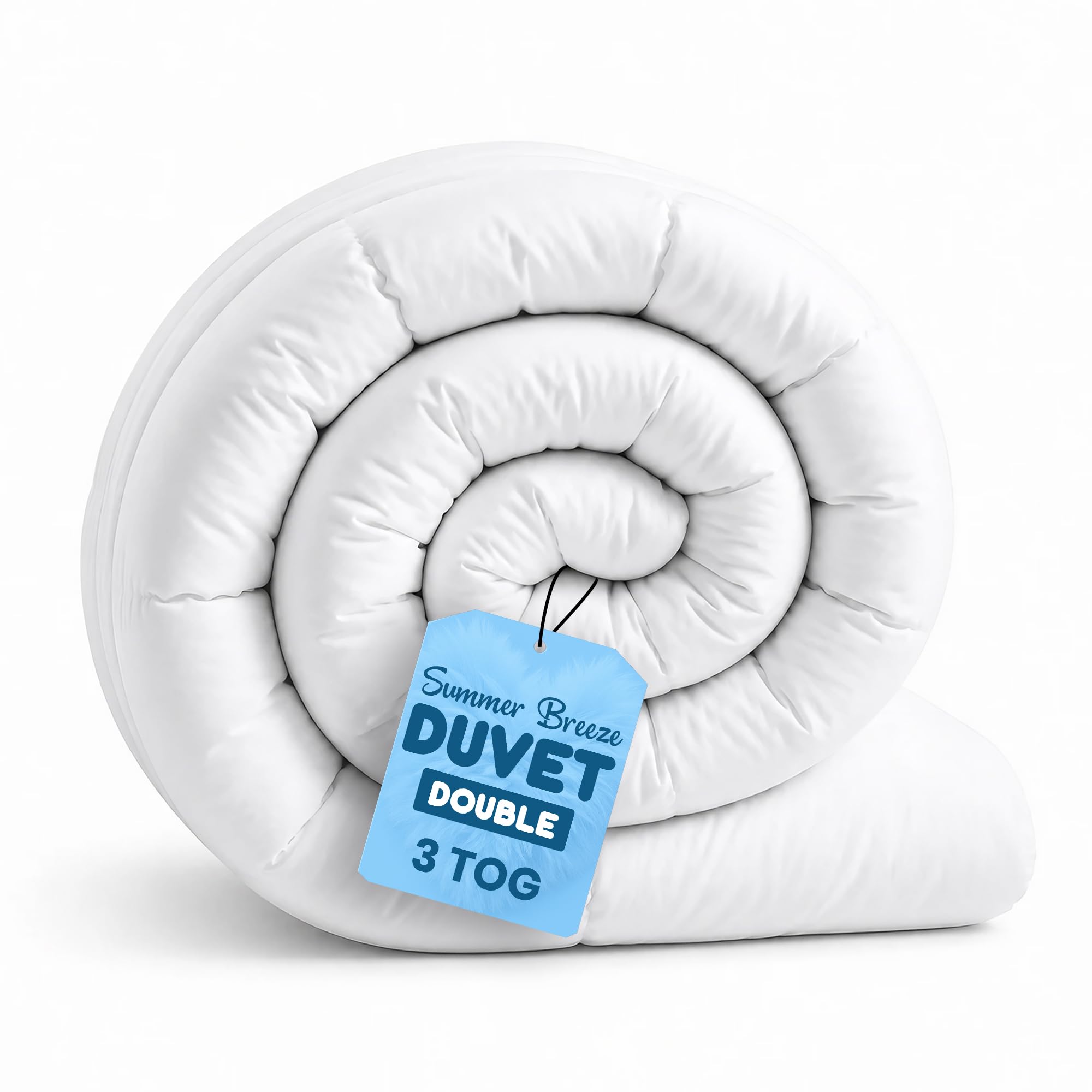 Rohi Microfibre Double Duvet 3 Tog - Soft, Breathable, Anti-Allergy Summer Quilt - 200cm x 200cm (79" x 79")