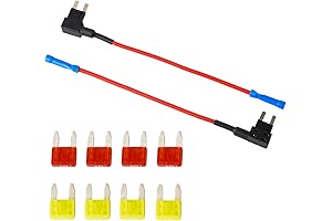 Mini Blade Fuse Holder with 10A and 20A Fuse - Tap 12V Add-a-Circuit for Car