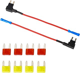 Mini Blade Fuse Holder Fuse with 10A, 20A Fuse - Tap 12V Car Add-a-Circuit Fuse TAP Adapter with Mini Blade Fuse （2 Sets）
