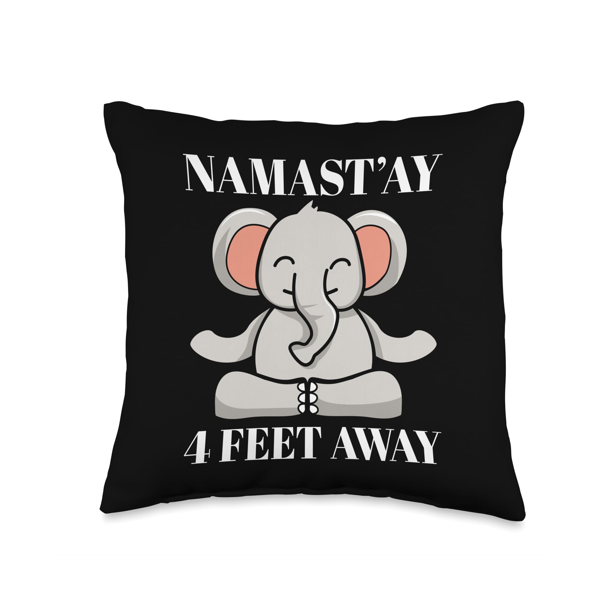 GRUMPY DAD CO Namast'ay 4 Feet Away Instructor Yoga Lover Throw Pillow, 16x16, Multicolor