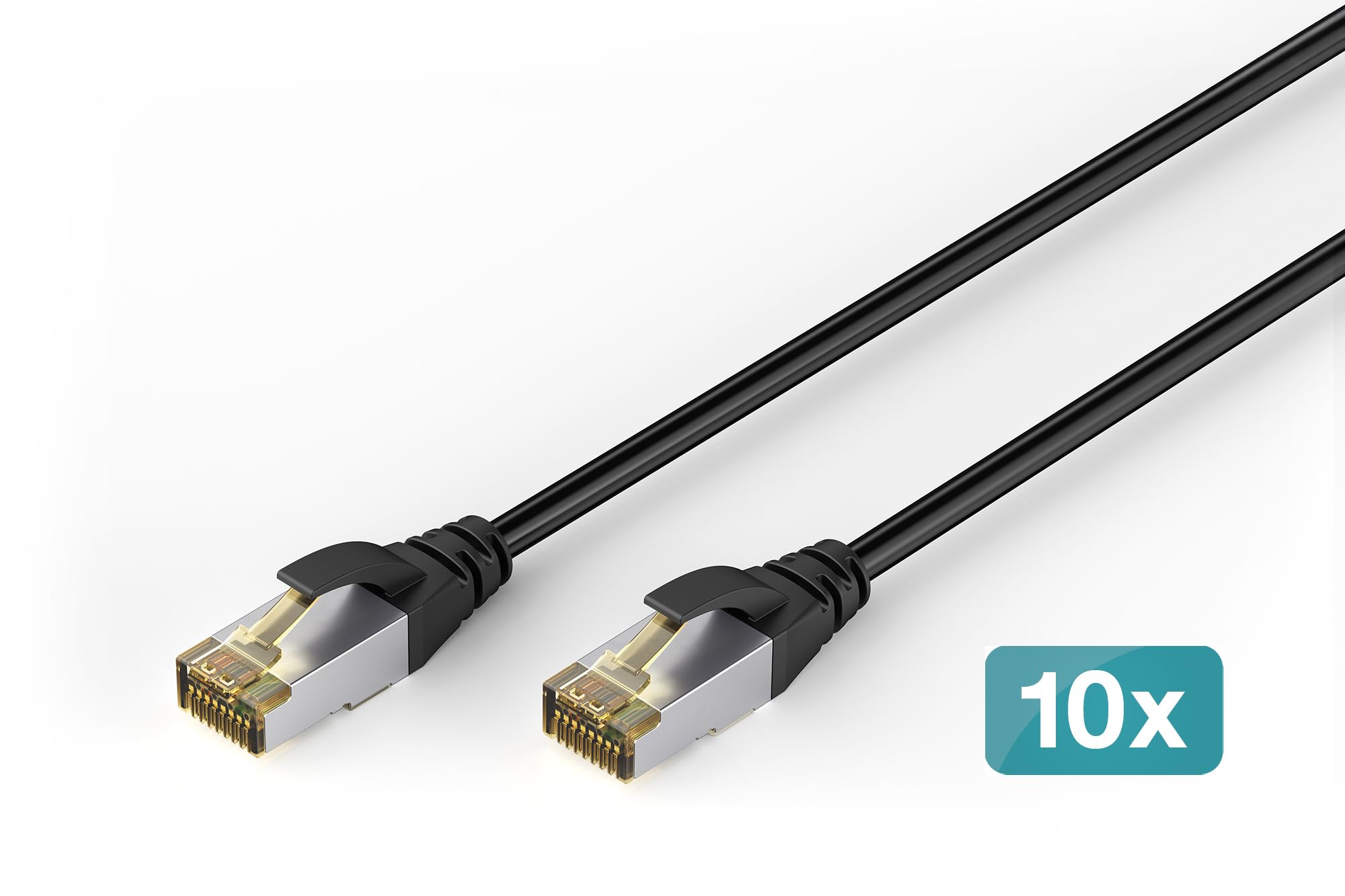 Digitus Cavo di rete per esterni Cat 6A – 5 m – 10 pezzi – 10 Gbit/s – Nero | S/FTP schermato – PoE++ e RJ45 – Resistente ai raggi UV – Guaina esterna in LDPE – 500 MHz – Cavo LAN – Compatibile con Cat 6