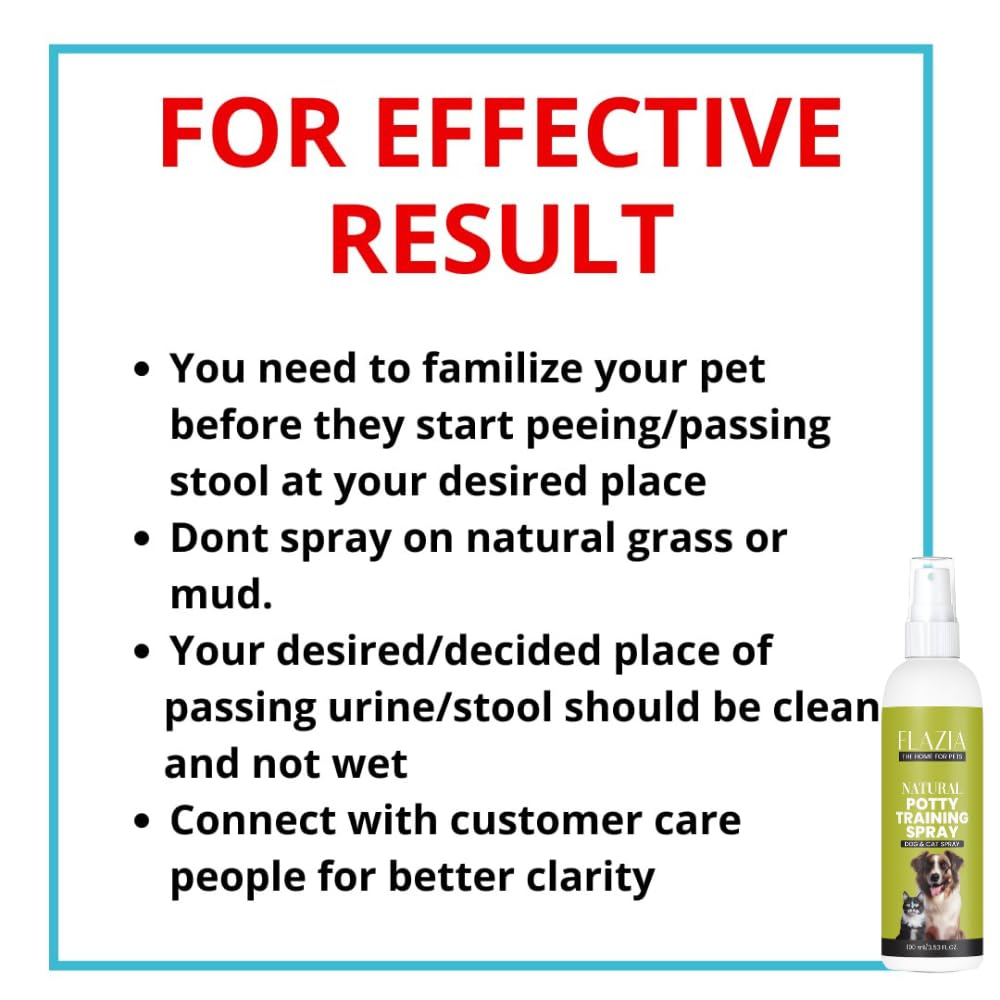 FLAZIA Potty Training Spray - 100ml | Trains The Pet Where to Urinate and Poop | Training Corrector for Puppies and Dogs | Indoor and Outdoor Use | Urine Bad Smell Remover (Pack of 1) 3