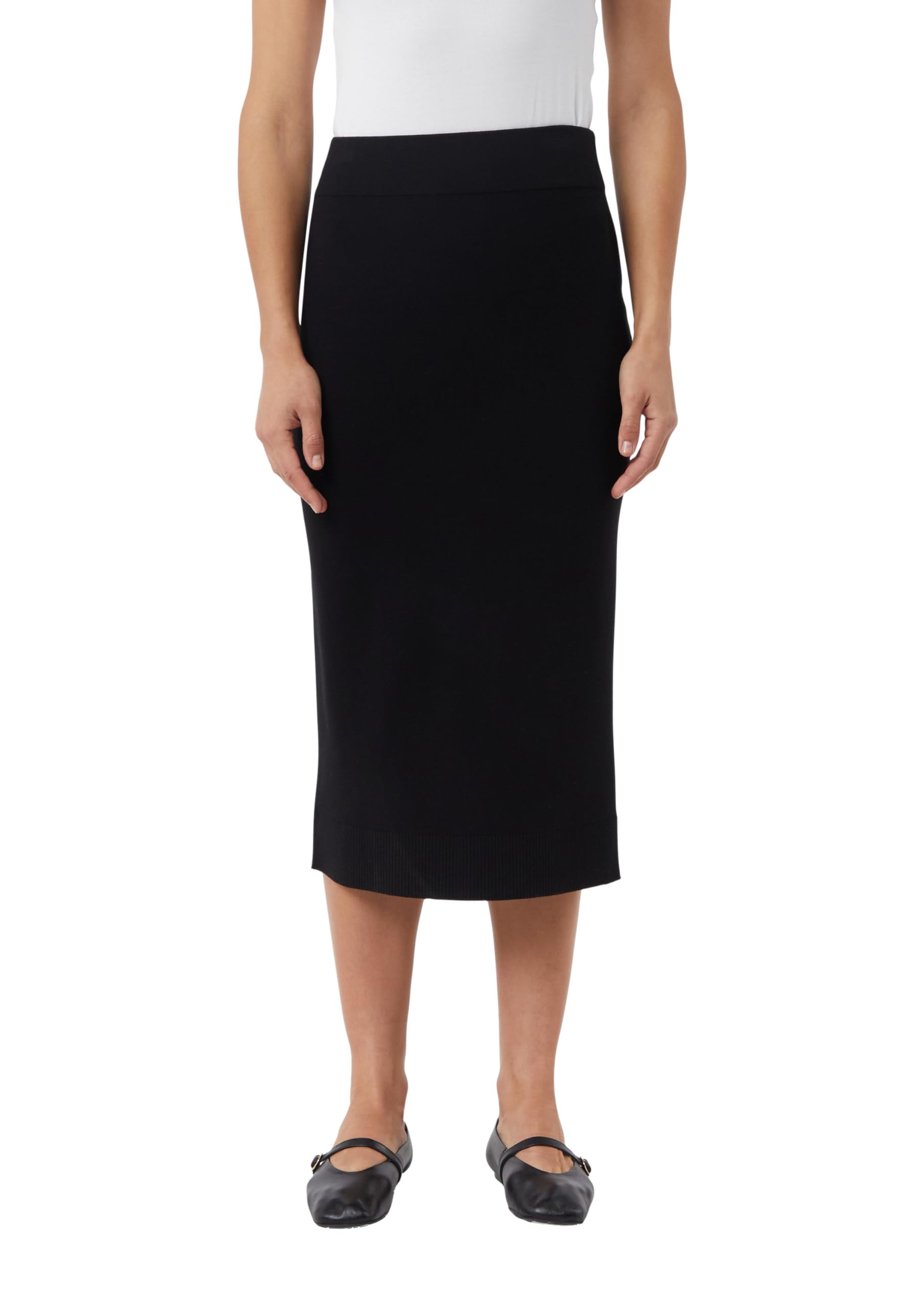 Comma Schmaler Feinstrickrock in Midilänge mit Ziernaht