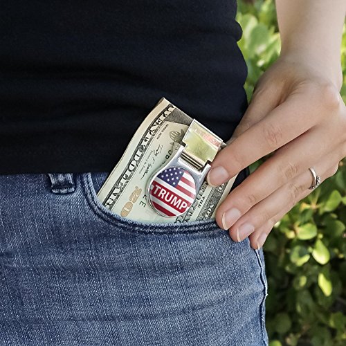 GRAPHICS & MORE President Trump American Flag Satin Chrome Plated Metal Money Clip2