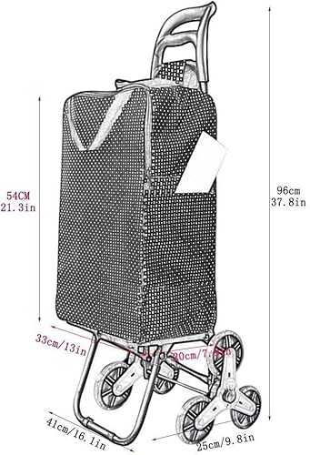 Miniatura 2 de Shopping cart RRH - Carrito plegable para compras, duradero, escalador, escalador, con tres ruedas, múltiples bolsillos para un fácil almacenamiento