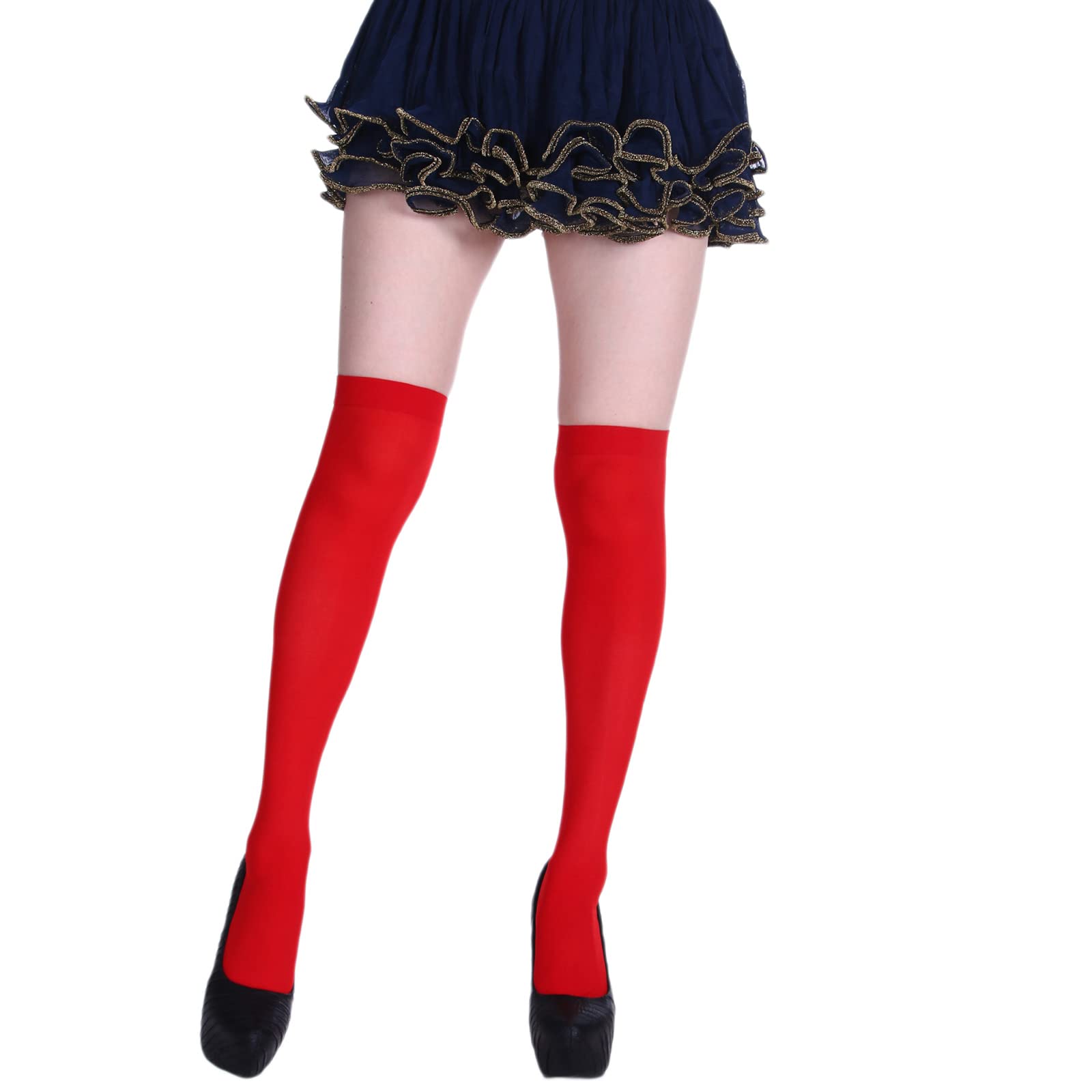 Maxtonser Extra Long Socks Thigh High Tube Cotton Socks Extra Long Boot Stockings for Women Color Over Knee Stockings