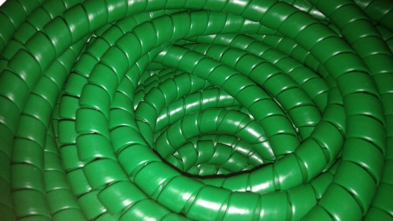 Spiral Hose Guard for Petrol Pump (GREEN COLOUR) 3 meter length (INDIAN OIL,NAYARA,JIO,BHARATH,HP, MRPL) ICHEM BRAND