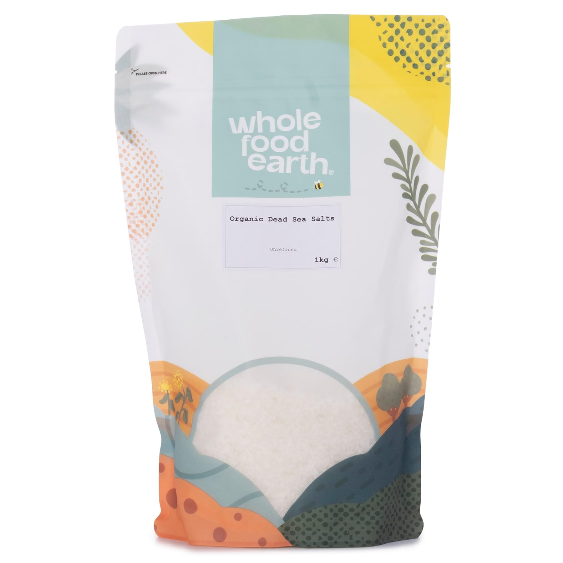 Wholefood Earth Organic Dead Sea Salts – 1 kg | Unrefined | Vegan | Certified Organic