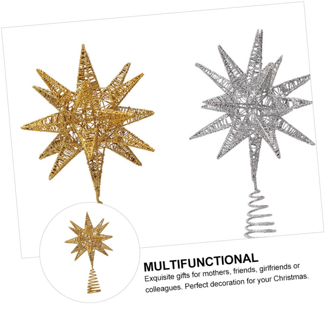 MAGICLULU 1pezzi Decorazione Natalizia Forma di Stella Oggetto Decorativo per Finestre Articolo per Festival Accessorio per Albero di Natale