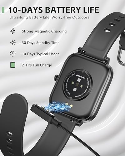 Miniatura 6 de ANCwear Reloj inteligente para hombres y mujeres, reloj de contador de pasos con seguimiento de corazón y sueño, pantalla de 1.83 pulgadas con más