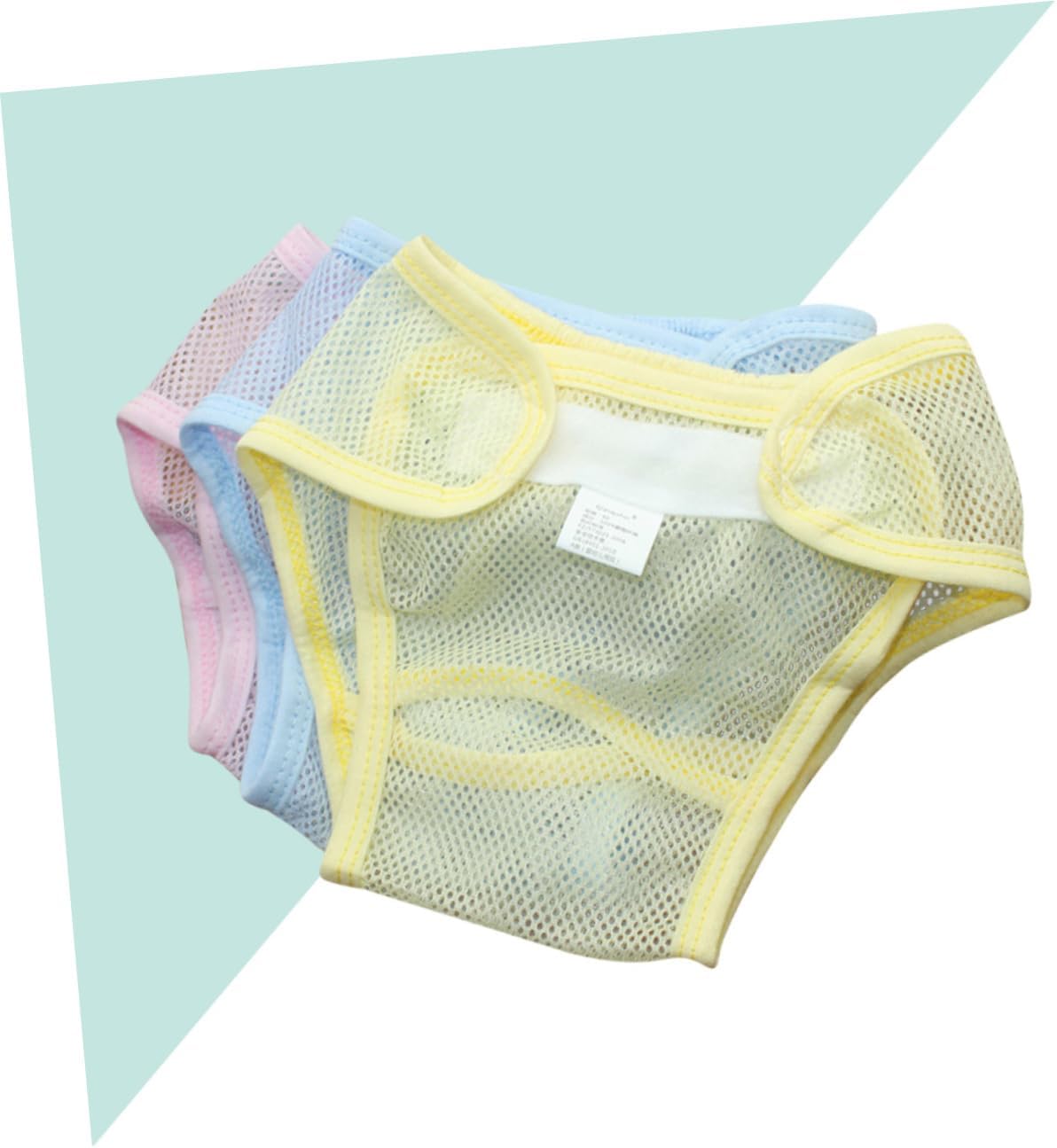 BESTonZON 3pcs Mesh Pants Diapers Boy Girl Potty Training Covers Reusable Washable Underwear Assorted Color