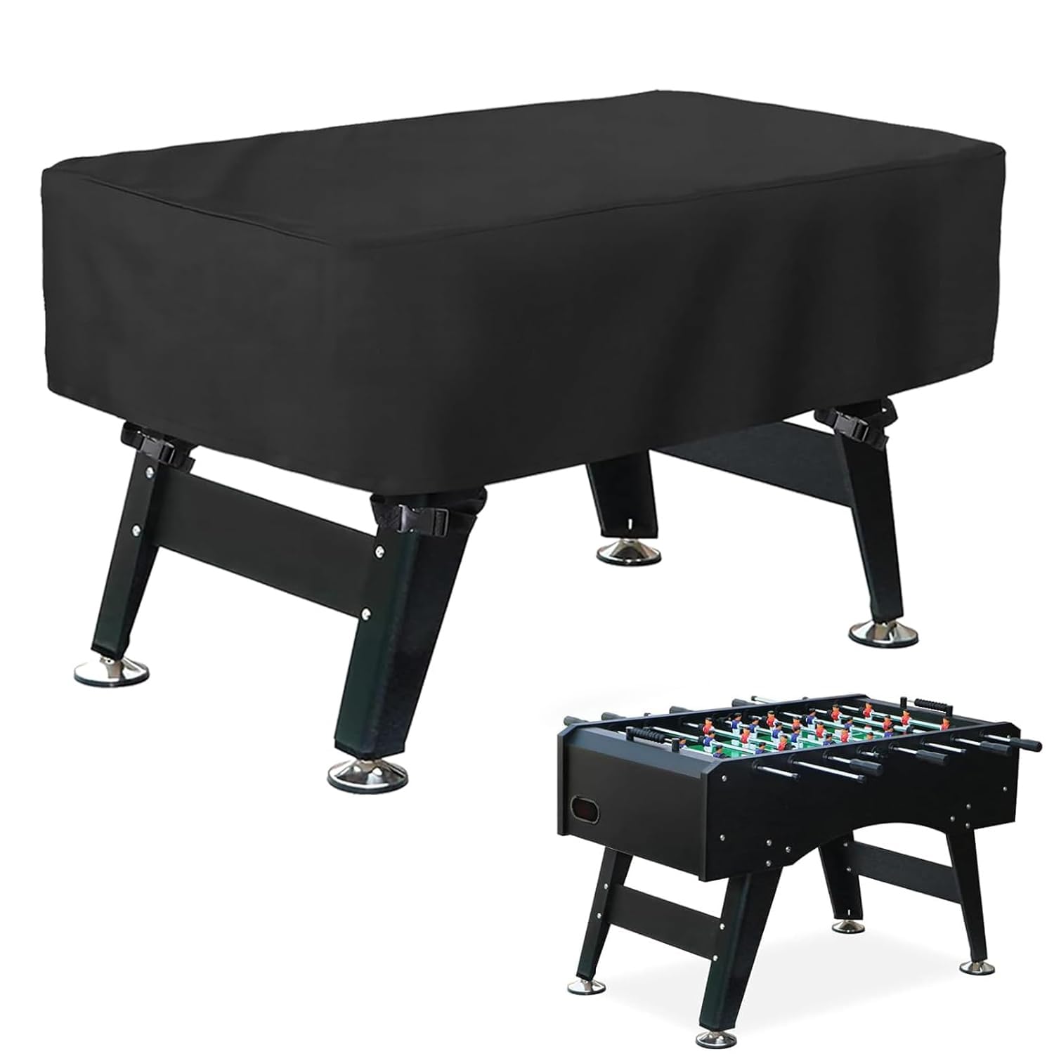 Encasify Foosball Table Cover | Dust-Proof, Waterproof & Scratch-Resistant, Universal Fit for Indoor & Outdoor Use, Rectangular | Black