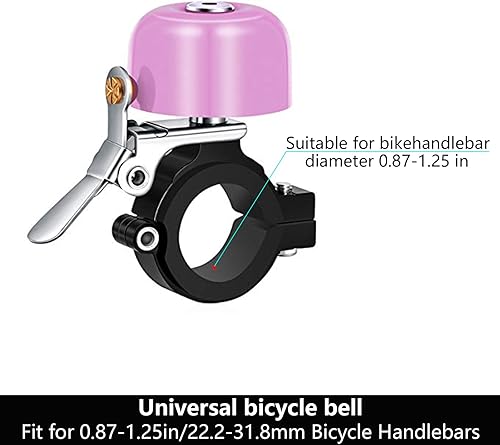 Miniatura 35 de Greallthy Bike Bell Classic Brass Bicycle Bell,Bike Bells for Adults Kids,Loud Sound Bells Fit for 0.87-1.25in/22.2-31.8mm Bicycle Handlebars,Road