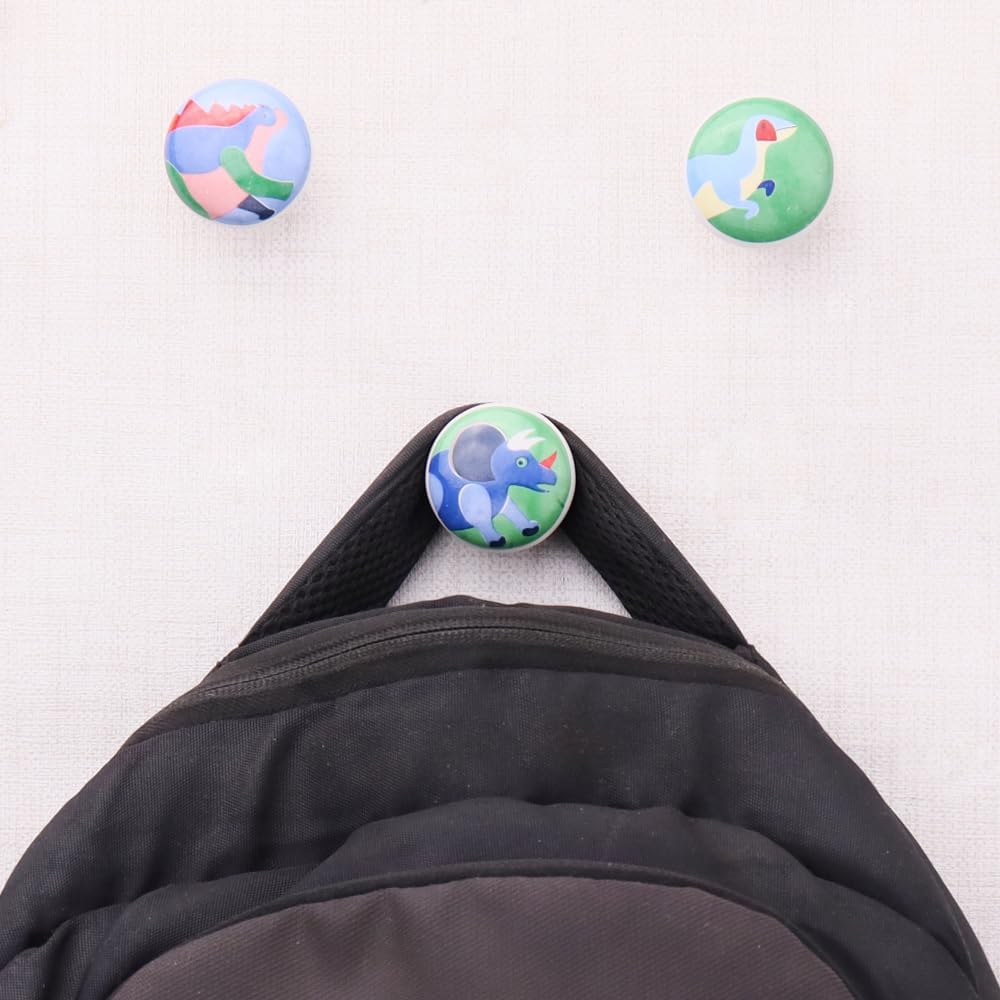 Indian Shelf 3-Packs Ceramic Animal Heavy Duty Decorative Vintage Wall Hooks for Hanging Coats, Jackets, Leash, Hat, Towel, Backpack, Purse, Handbag for Laundry Room Décors(Multicolor)