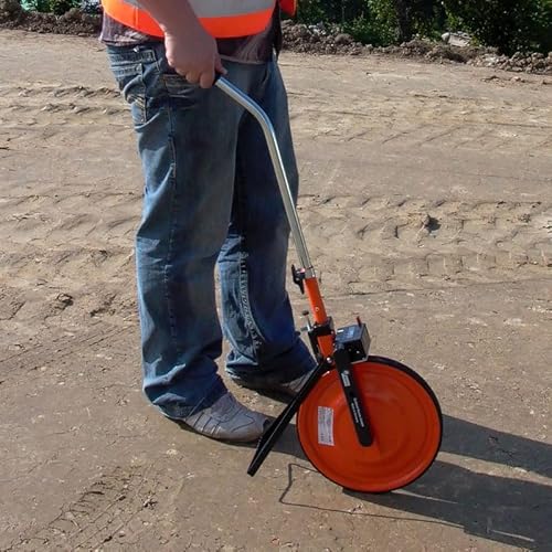 Foto von G.NESTLE Messrad Standardmodell Vollrad | Toleranz <0,05% | Qualitätszählwerk Made in Germany | 9999,99 m Messbereich | Ø 318,5 mm Vollrad, klappbare Führungsstange, Bremse & Abstellbügel