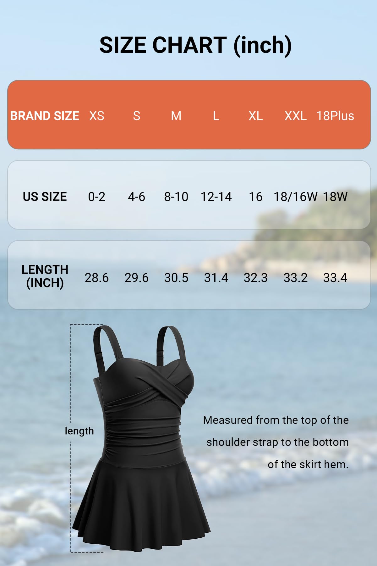 Aqua Eve Maillot de bain une pièce gainant avec jupe - Style vintage