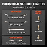 Vista 3 de Kit de adaptador de probador de compresión VEVOR, 9 piezas de prueba de compresión de fuga de cilindro de motor automotriz, medidor de presión