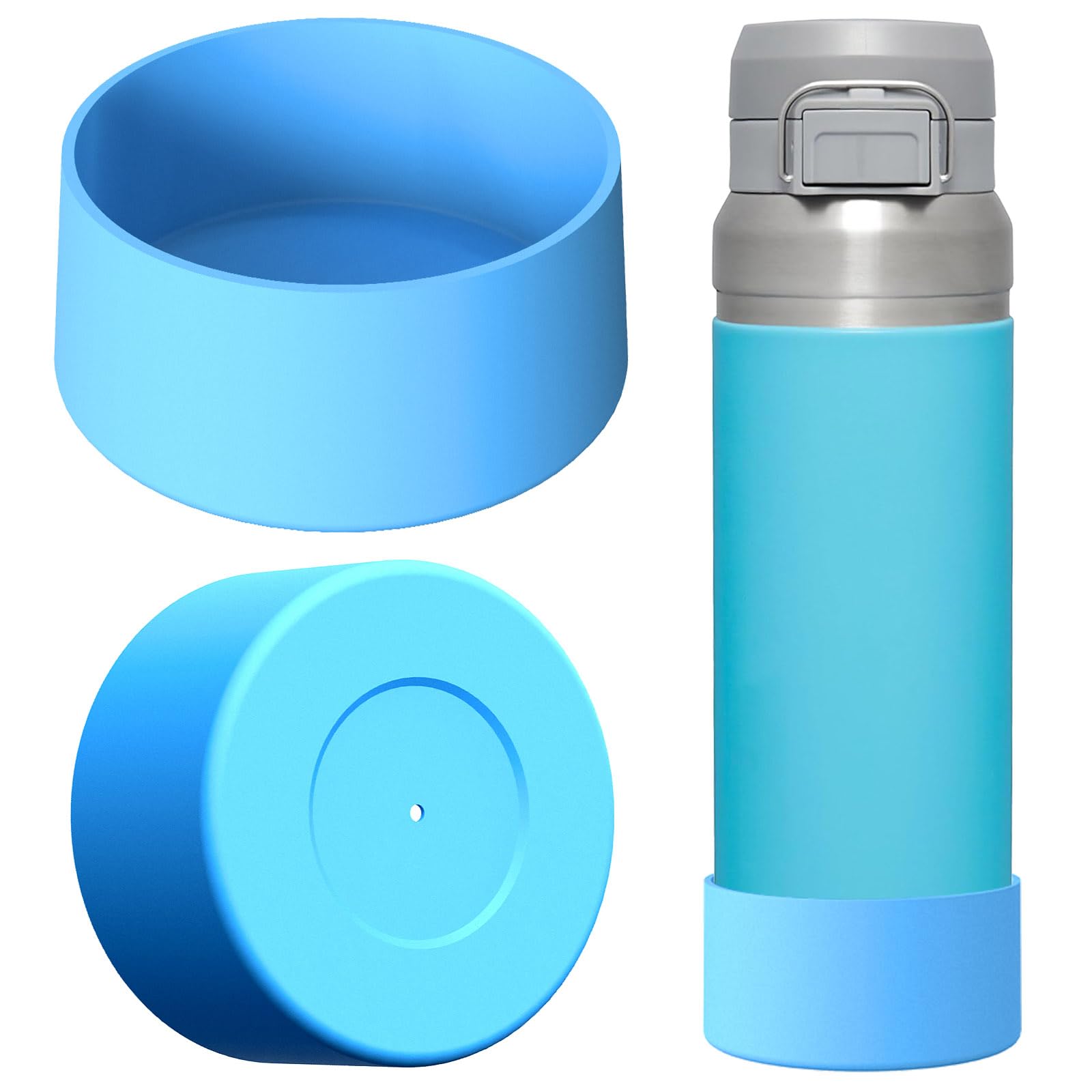 Linkidea 2 Pack Water Bottle Boot Compatible with Stanley Quick Flip GO 36oz, Silicone Bottle Bottom Bumper Protector (Blue) โ image 1