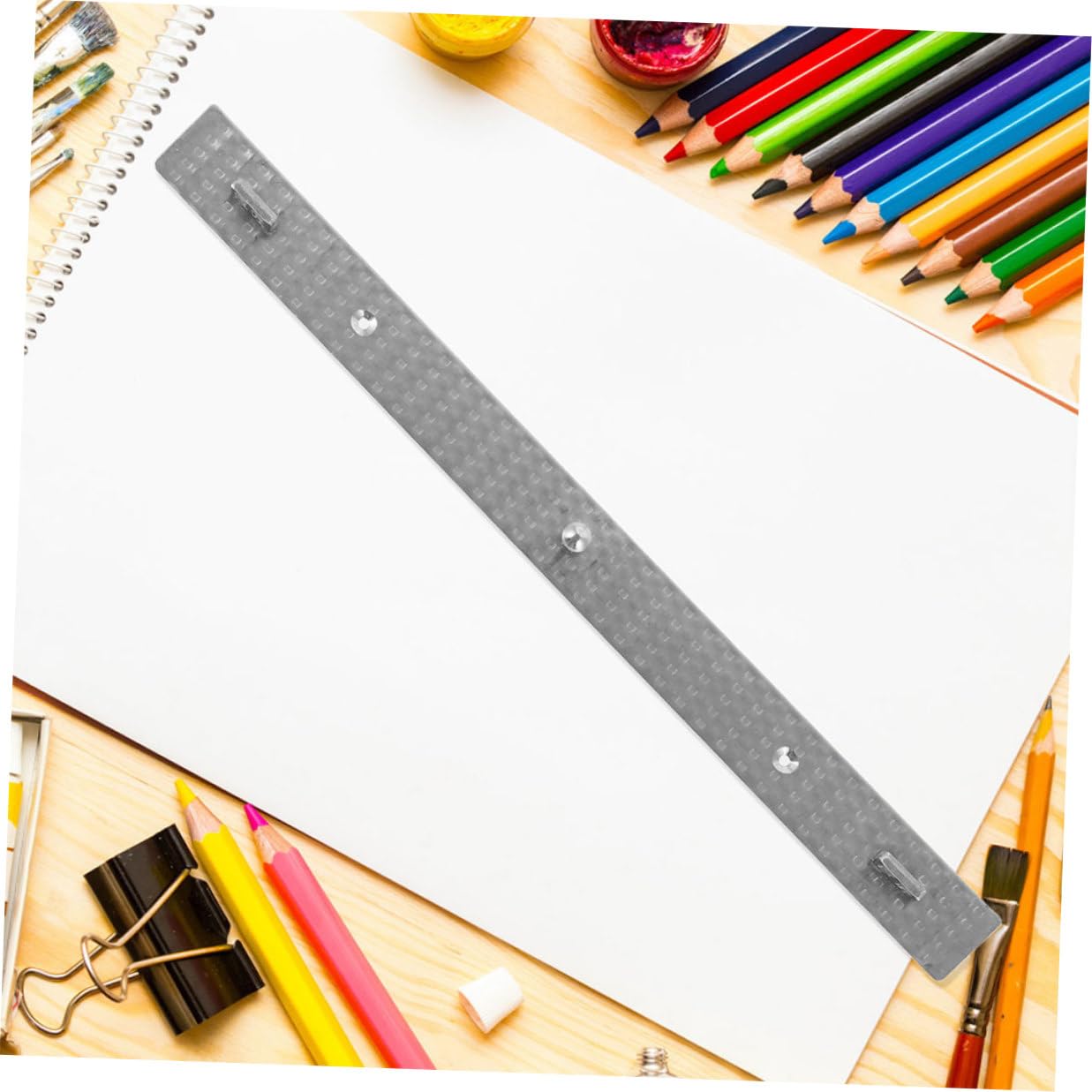 NUOBESTY Regla de Posicionamiento Metálica para Dibujo y Animación Barra Orificios para Fijar Papel en Arte y Manualidades