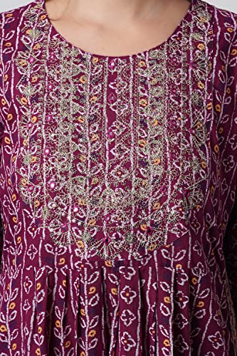 Image of Amayra Women's Cotton Embroidered Nayra Cut Kurta with Pant and Dupatta Set