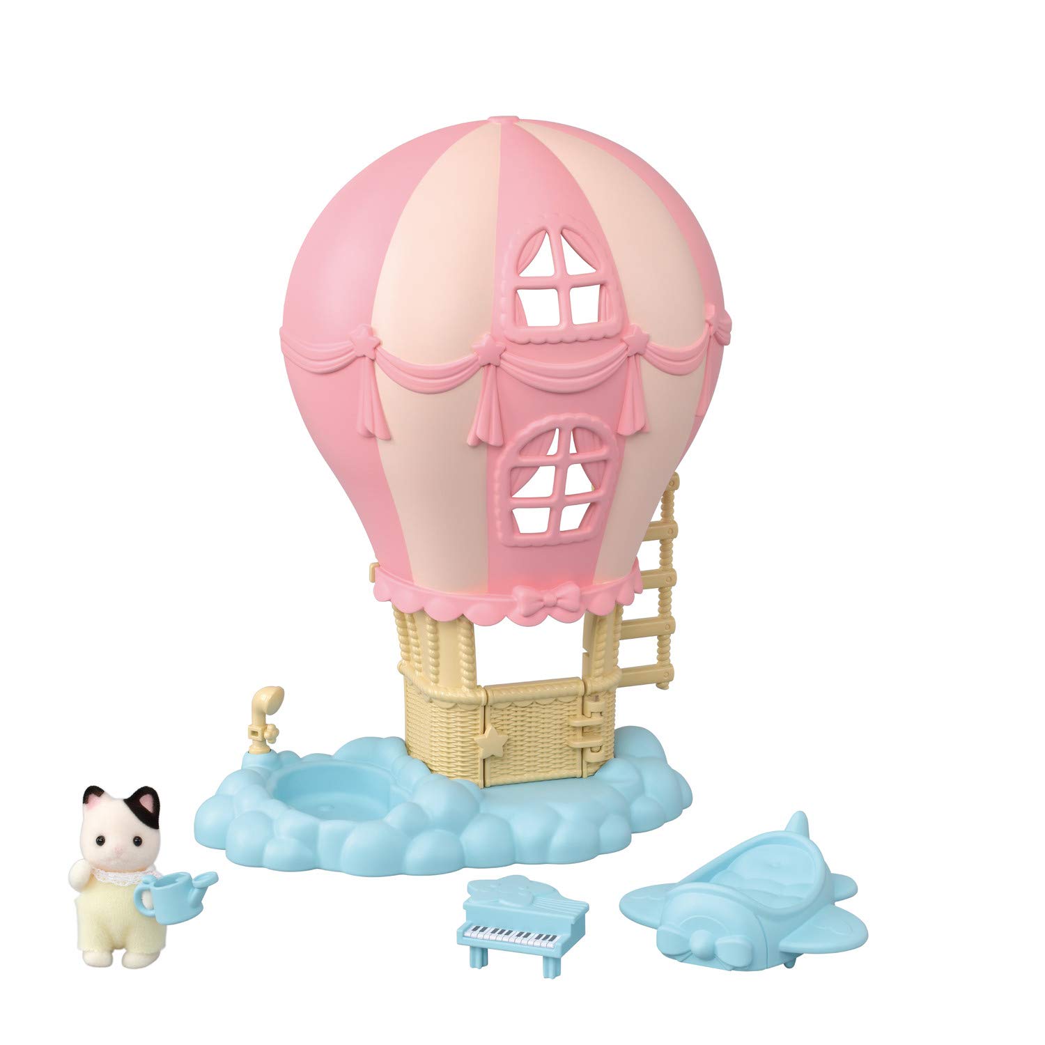 Calico CrittersBaby Balloon Playhouse, Dollhouse Playset with Tuxedo Cat Figure Included