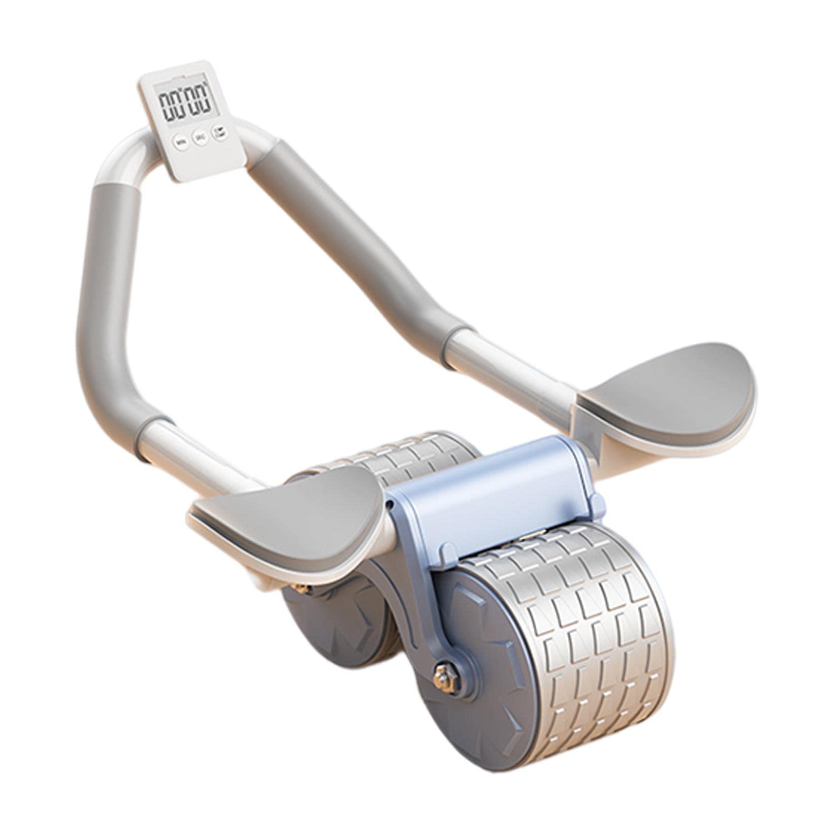 Rodillo abdominal con rebote automático, rueda abdominal para ejercitar los abdominales | Rodillo abdominal con rodillera, entrenamiento de fuerza central, equipo de fitness para ejercitar los