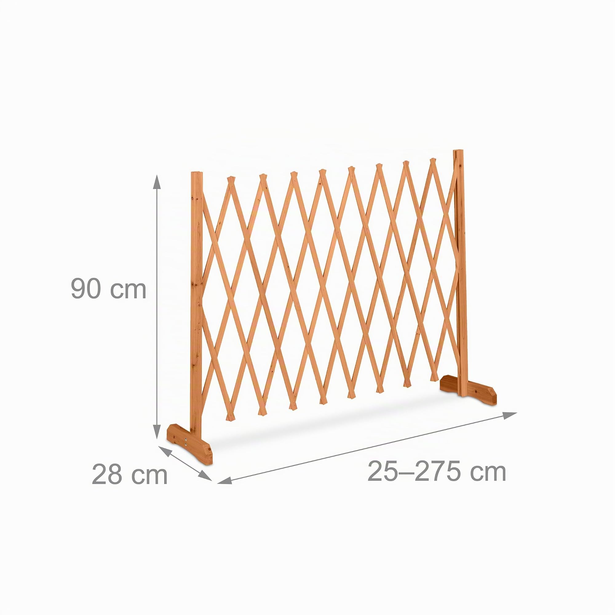 Relaxdays Grigliato in Legno per Rampicanti, Allungabile 275 cm, Graticolato per Piante, Giardino e Balcone, Arancione
