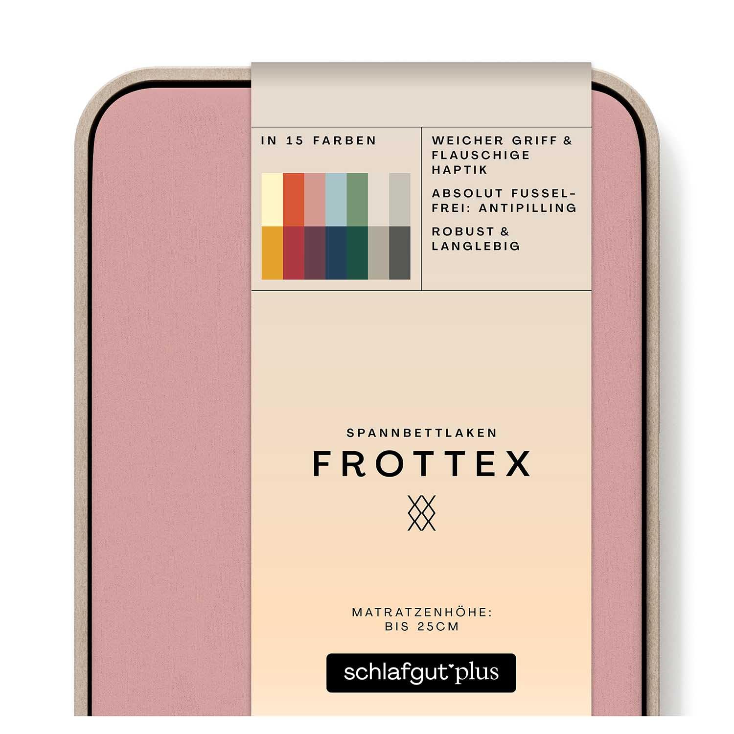 schlafgut Frottex Spannbettlaken 140x200 cm Frottee Baumwolle, Purple Mid