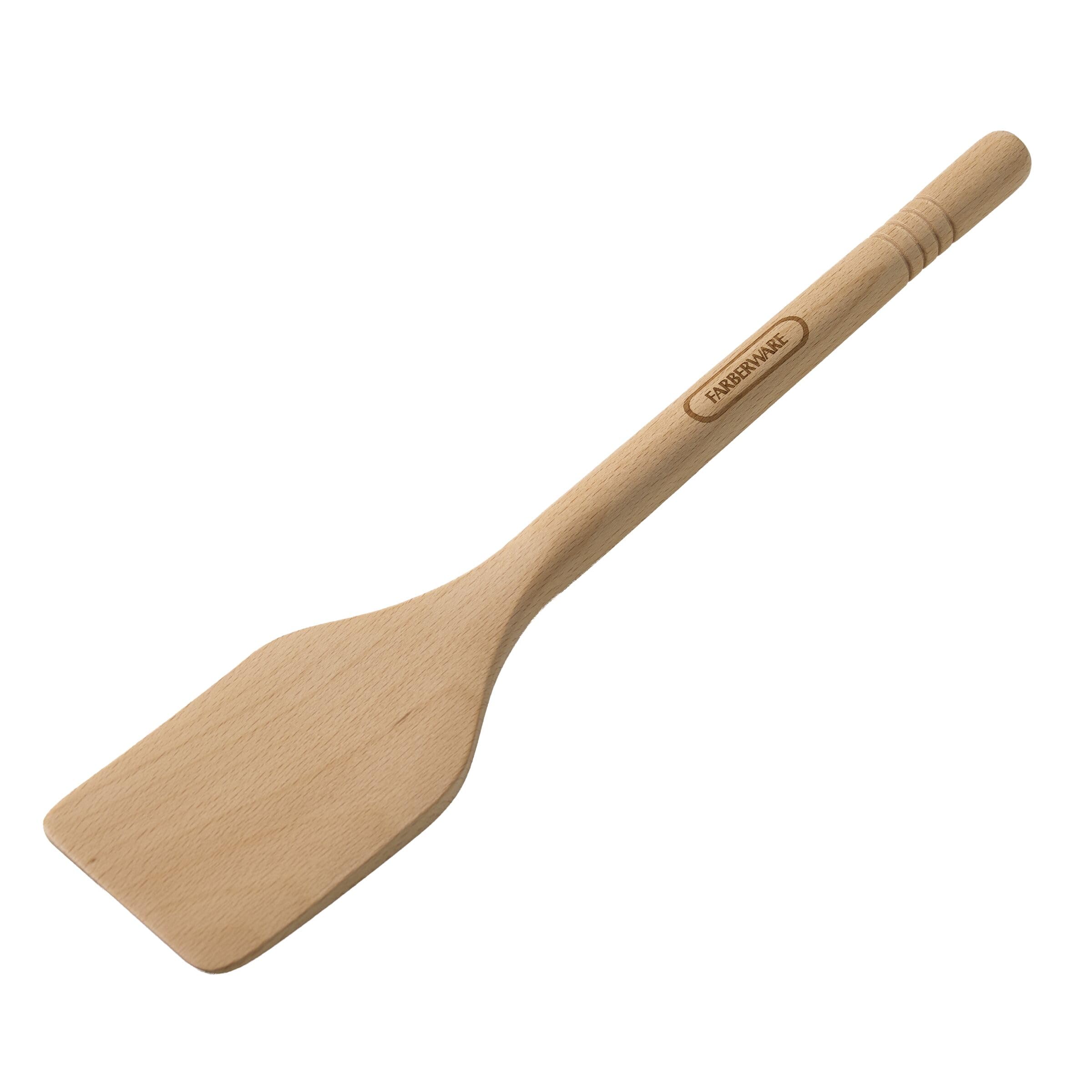 Farberware Beechwood Turner Spatula - Durable Wood Kitchen Utensil with Thin Tapered Edge, Safe for Nonstick Cookware, Perfect for Flipping Pancakes, Eggs, and More