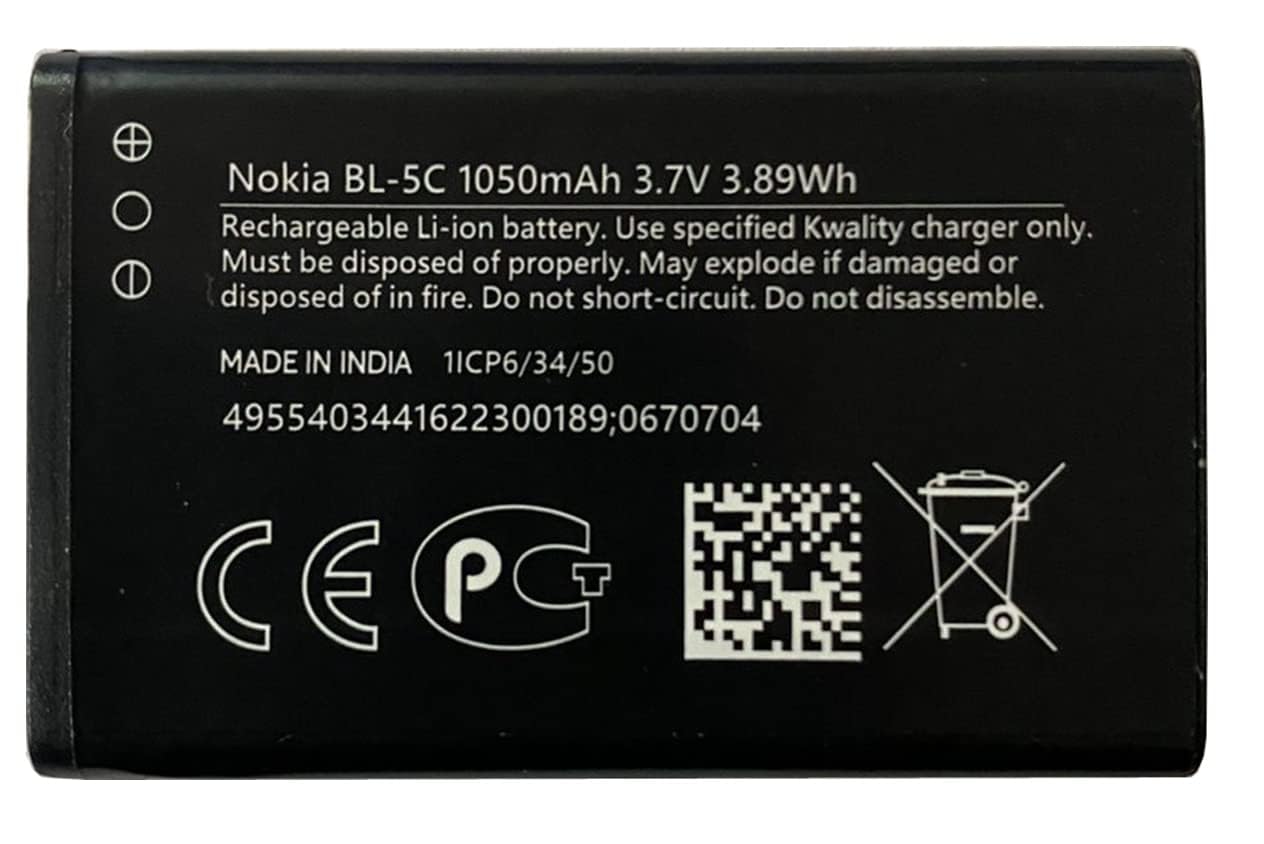 Welcozon Original BL-5C Battery Compatible for Nokia 1100 1110 1110i 1112 1200 1208 1600 1650 2310 2700 3100 3110 3120 5130 6030 6230 E50 E60 N70 N71 N72 Battery - (1020mAh) Black - 90 Days Warranty (B0DJBTLLWG) Amazon Price History, Amazon Price Tracker