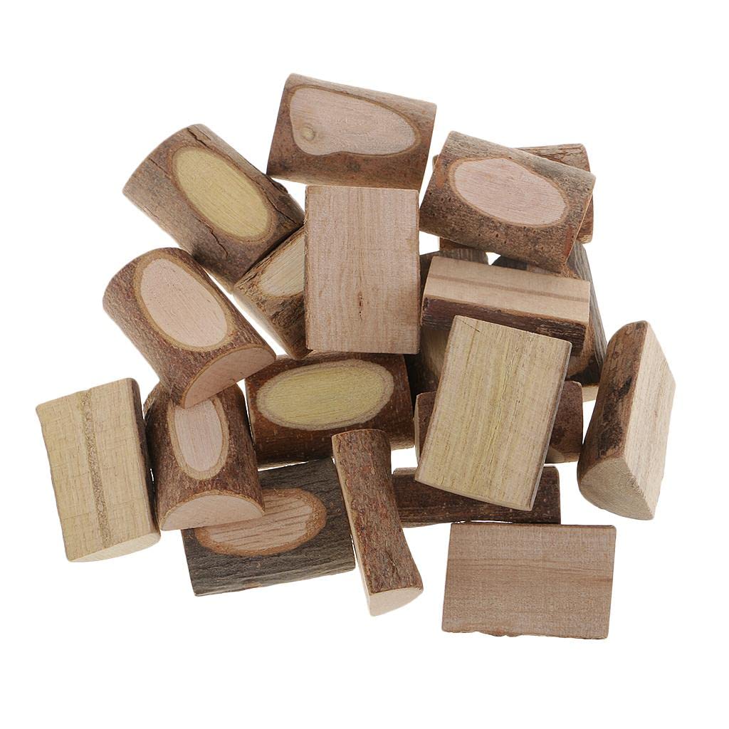 20 Pieces 30mm Wooden Wood Blocks Log Slices Natural Tree Bark, Small Size for Home Decoration & Rustic Wedding Centerpieces Favor DIY Arts Crafts-image-4