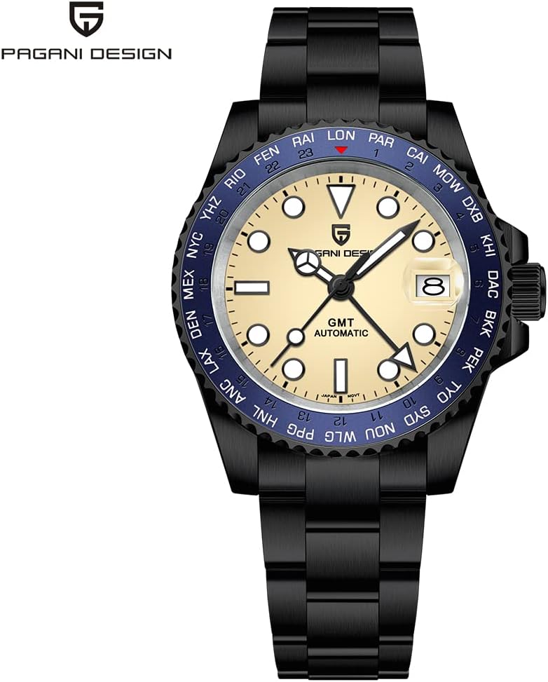 Pagani Design Watches for Men Automatic GMT NH34 PD1758 TMI Japan Movement Sapphire Glass Waterproof Watch