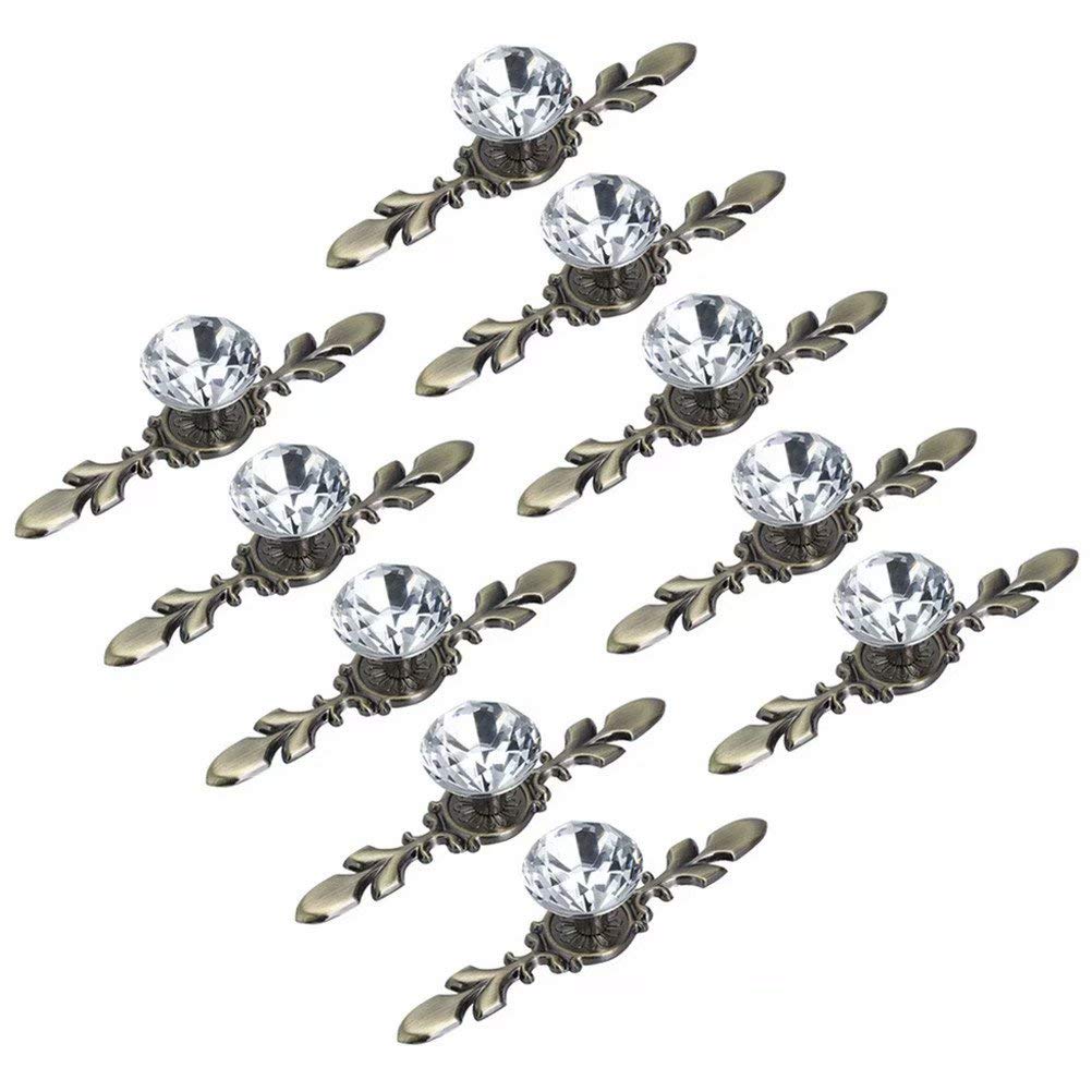 Boutons de porte en verre cristal transparent de 25 mm pour tiroir et commode