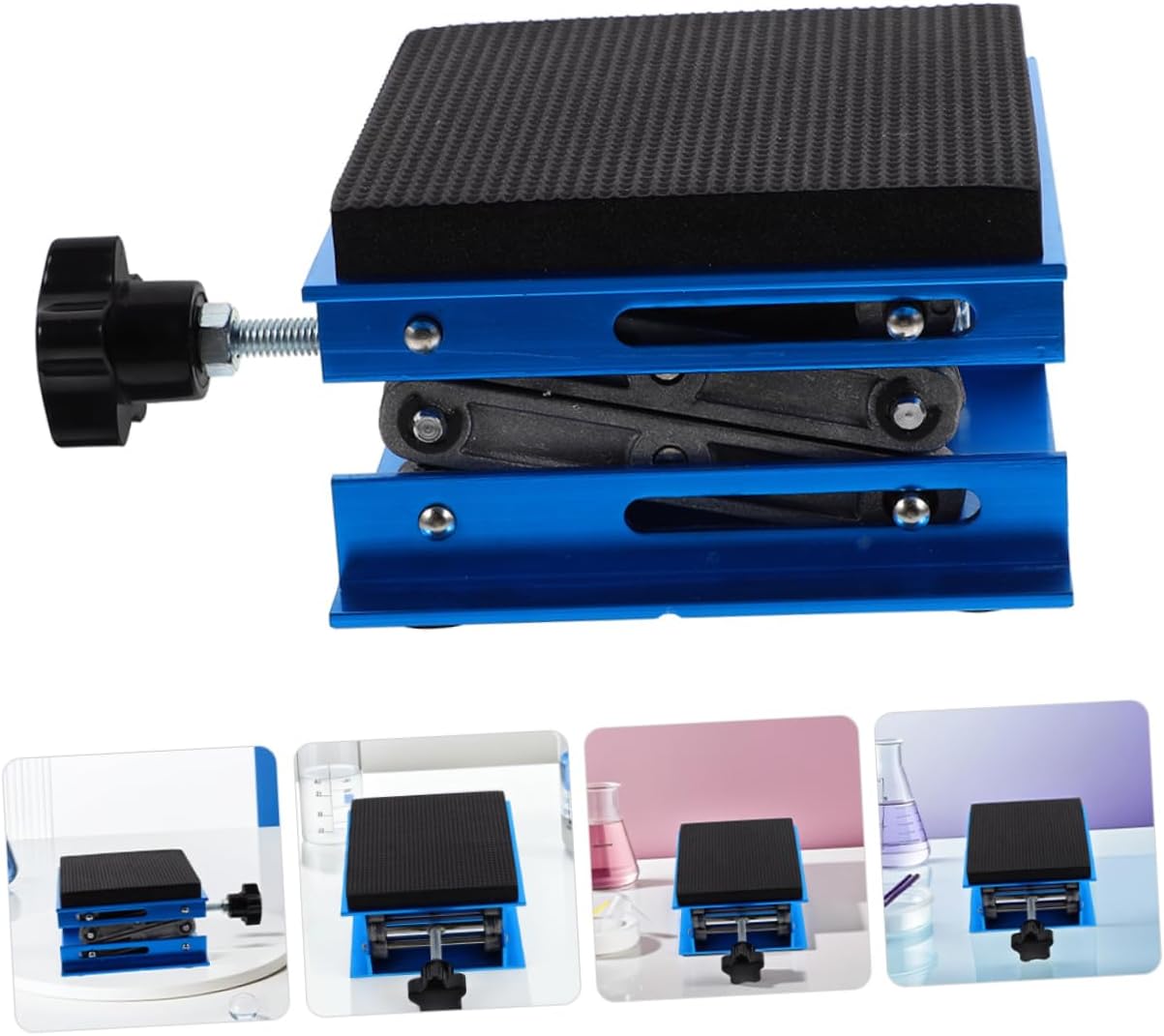 Lab Scissor Lift Jack Stand Adjustable Height Shock-Absorbing Aluminum Platform for Stability Workstation Tool for Experiments