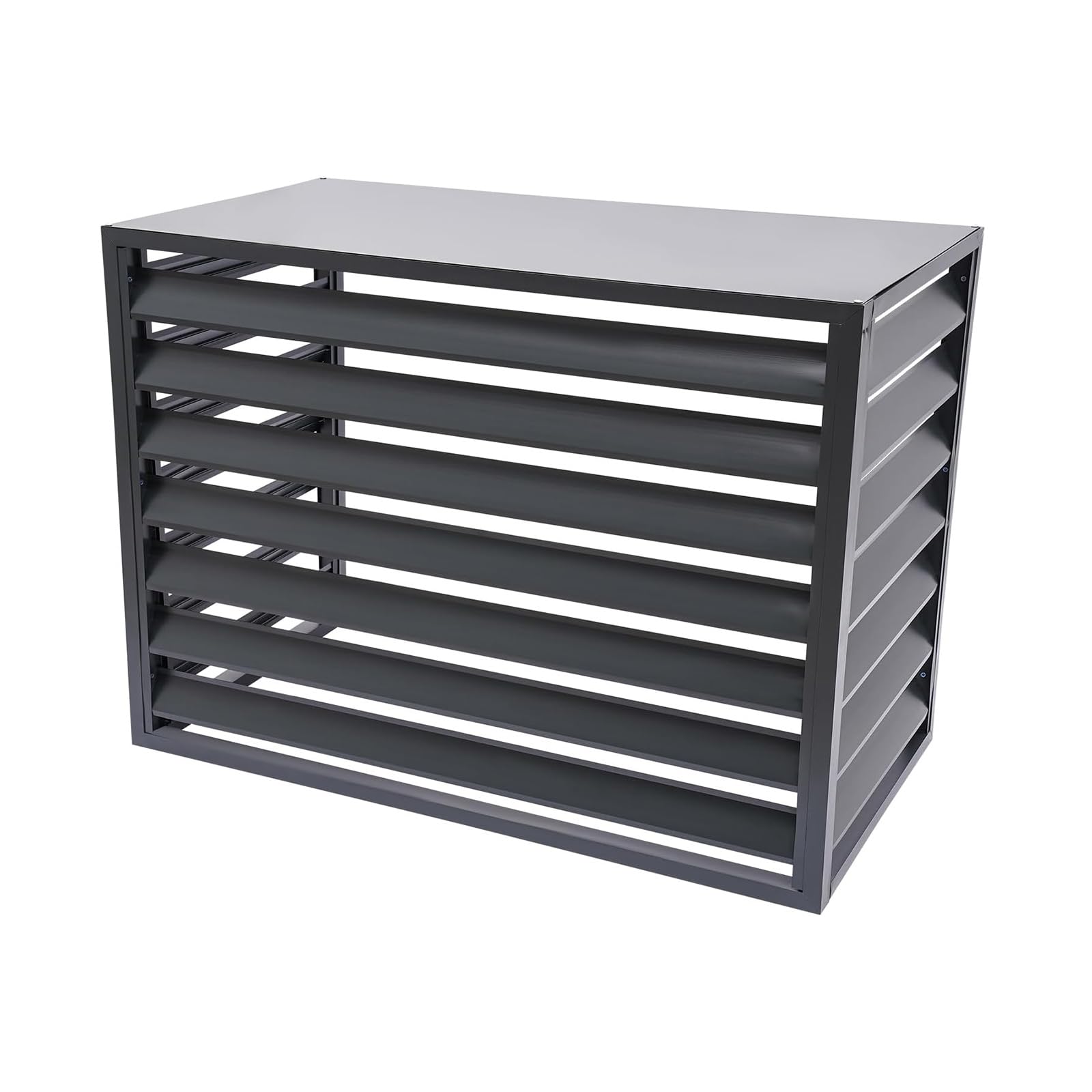 Witriolik air source aircon heatump cover ondenser cover aluminum air conditioner fence heat pump cover air conditioner privacy fence Gray Flat Top L120*W70*H150(5P)