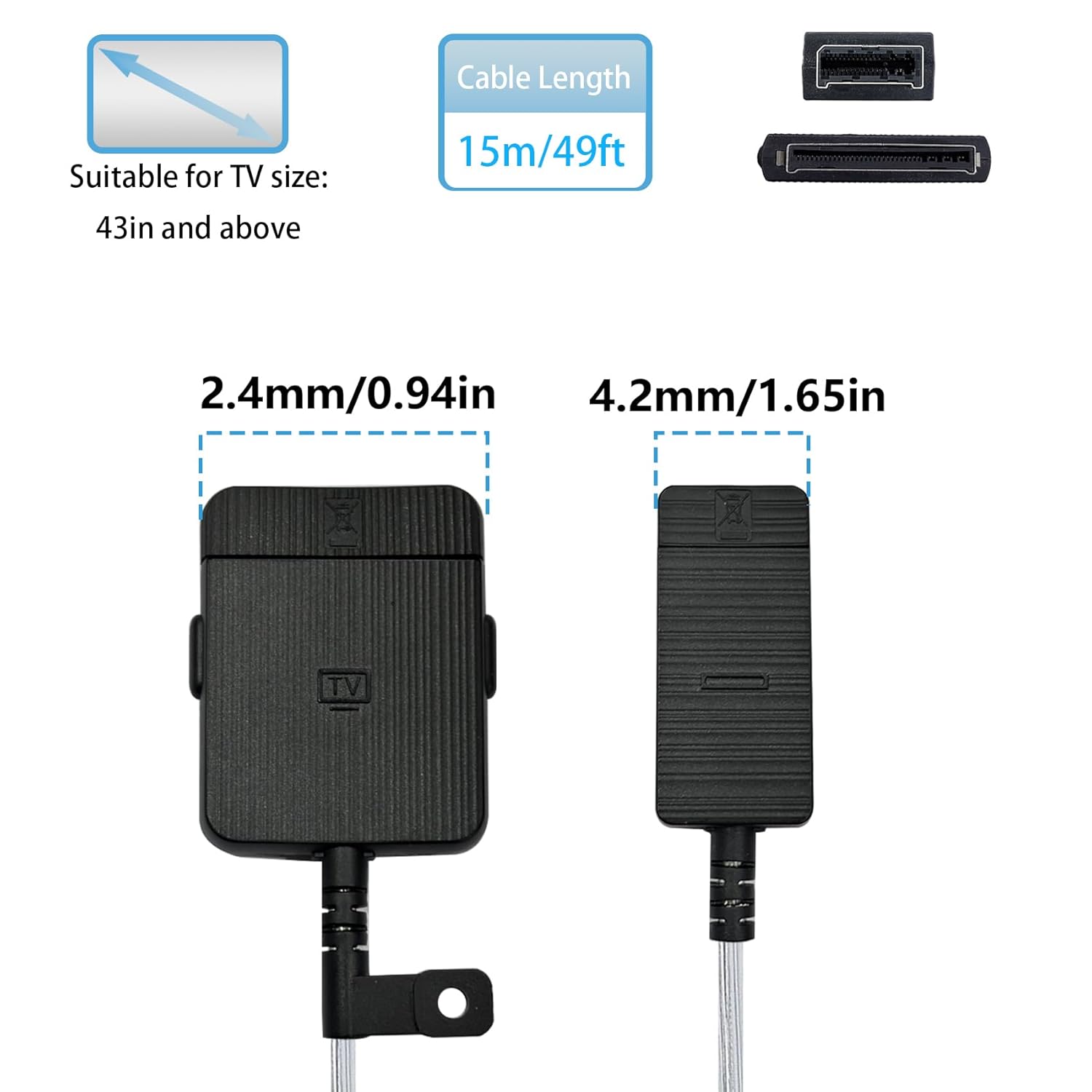 VG-SOCR15/ZA 15m One Invisible Connect Cable Compatible with Samsung QN43''-85'' The Frame TV LS03F LS03R LS03A LS03B LS03D QN65Q90RAFXZA QN43LS03RAFXZA QN65LS03DAFXZA QN75LS03AAFXZA