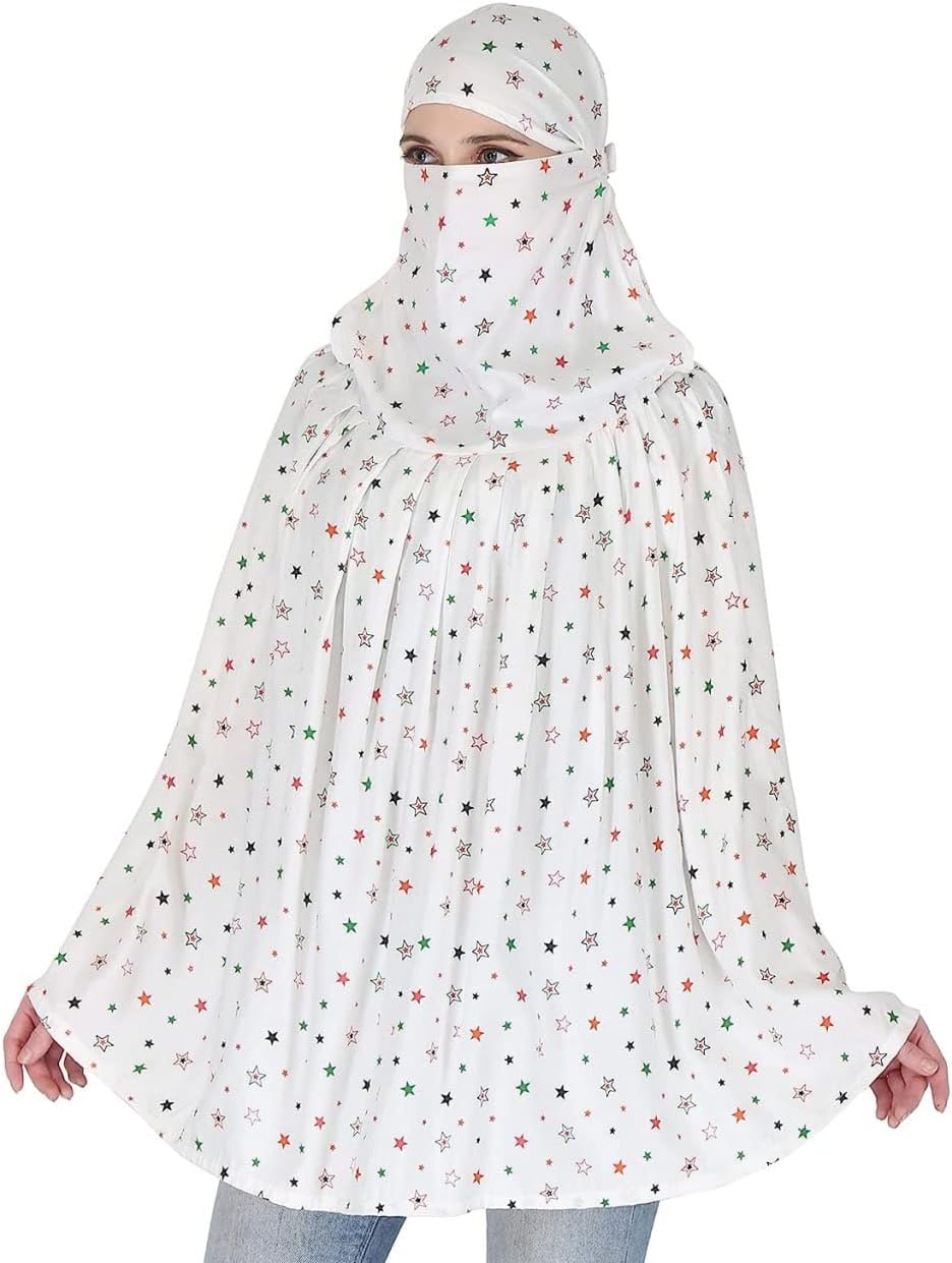 SKYLACECotton Long Scarf Cum Mask Scarves, Sun and Dust Protection for Girls & Women Drivers, UV Sunrays Protection, Breathable, Lightweight, White Printed Design | Universal Size