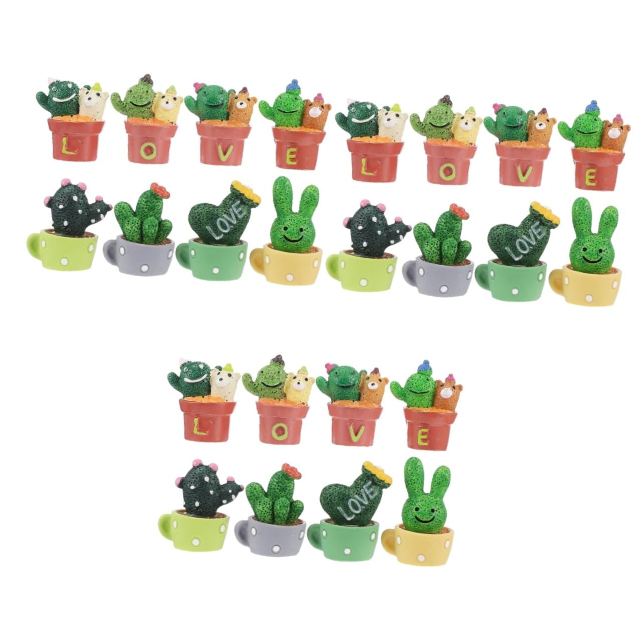Alipis24 Pcs Succulent Trinkets Artificial Potted Miniature Cute Cactus Decor Garden Mini Decor Micro Landscape Decor Plant Bonsai Decor Artificial Plants Suculentas Faux Plants Resin