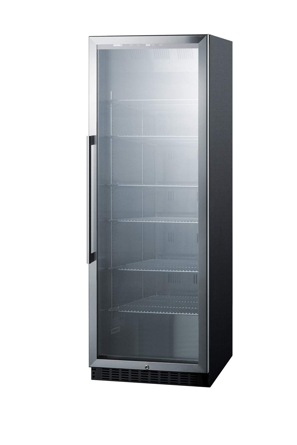 Summit SCR1401 24"" Commercially Approved Beverage Merchandiser with 12.6 cu. ft. Capacity Stainless Steel Interior Frost Free Operation Double Pane Tempered Glass Door in Stainless Steel on Fridge.com