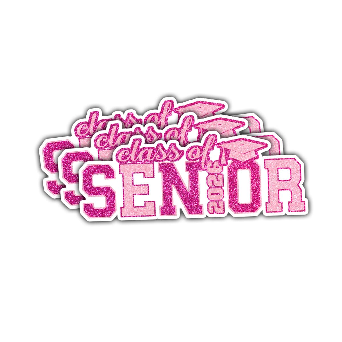 Photo 1 of (3Pcs) Class of Senior 2026 Sticker Gifts Pink Glitter Graduation Stickers for High School Girls and College Seniors Car Decal for Laptop Water Bottle Binder Phone Case 3" (Senior 2 2026)