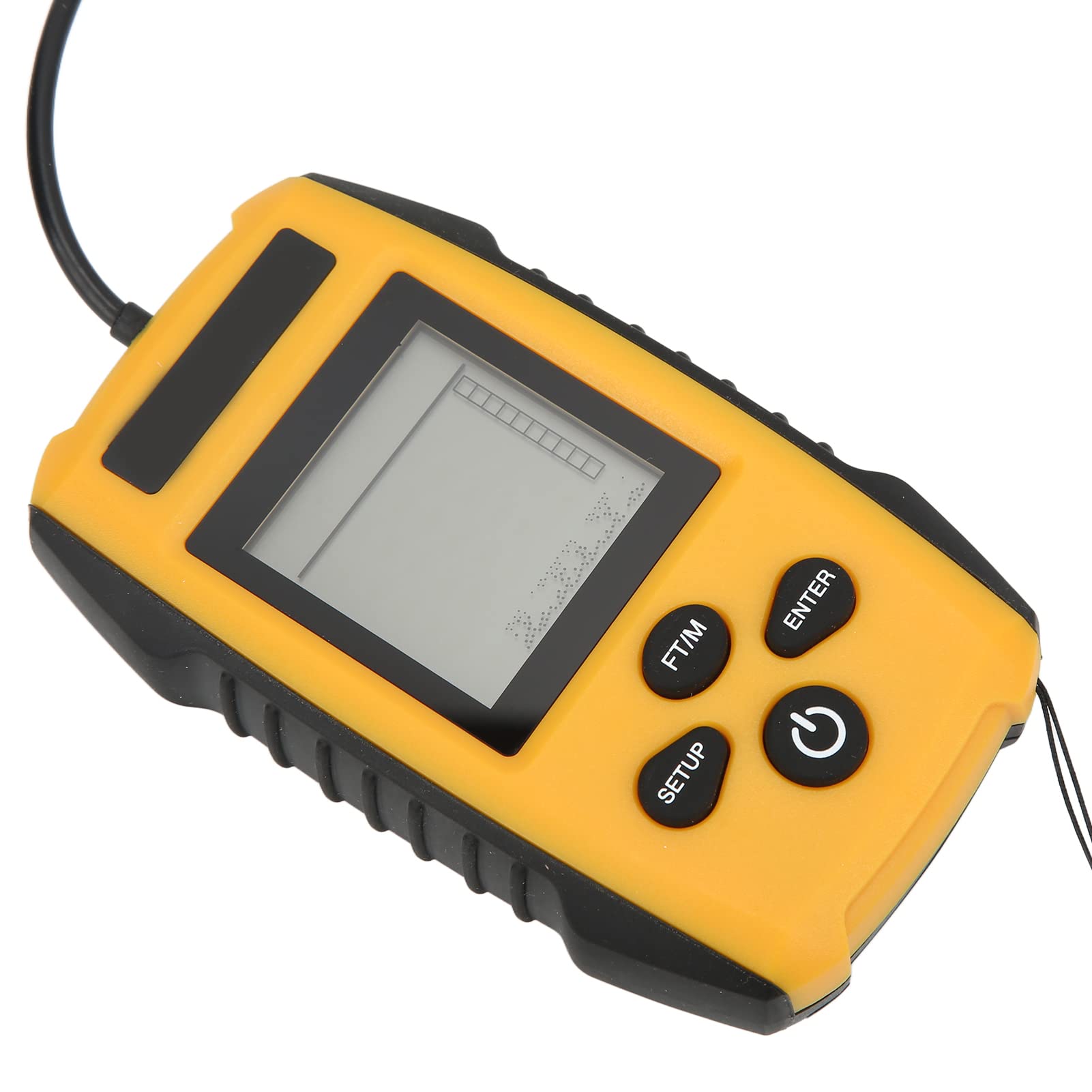 Sonarowa Echosonda, Przewodowy Czujnik Głębokości ABS z Podświetleniem LCD, Wiązka 45 Stopni, Zasięg od 2 do 328 Stóp, Przenośny Wykrywacz Ryb do łowienia w Słonej Wodzie w Doku Kajakowym